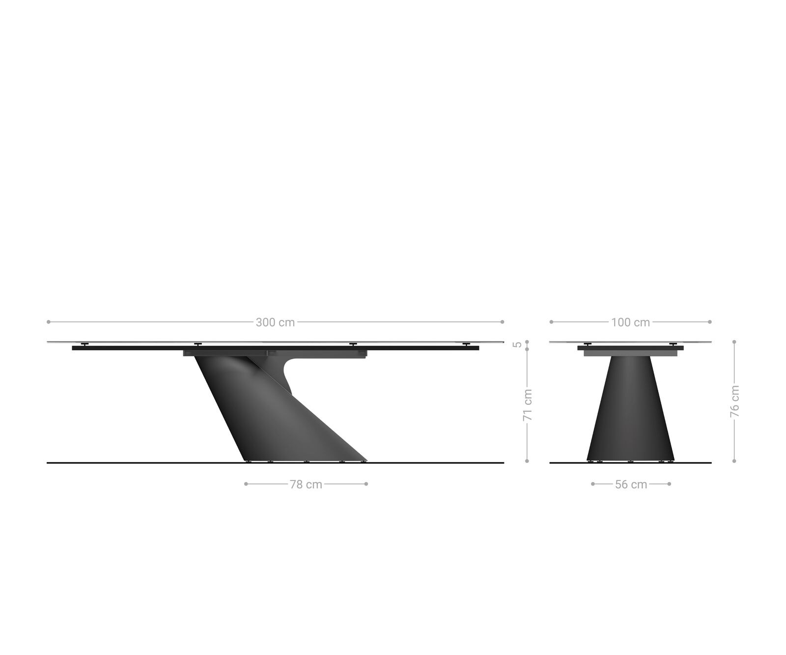 Stół do jadalni Edge 300x100 cm ceramika Onyx Champagne rama Cono metaliczny złoty 9