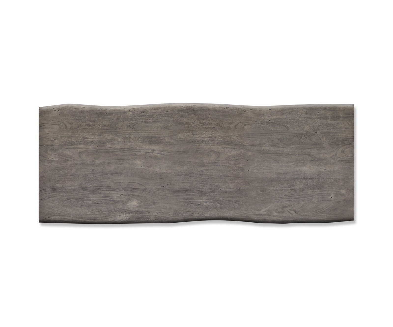 Stół do jadalni Edge 260x100 cm akacja platynowa stal nierdzewna srebrna pochylona rama live-edge 3