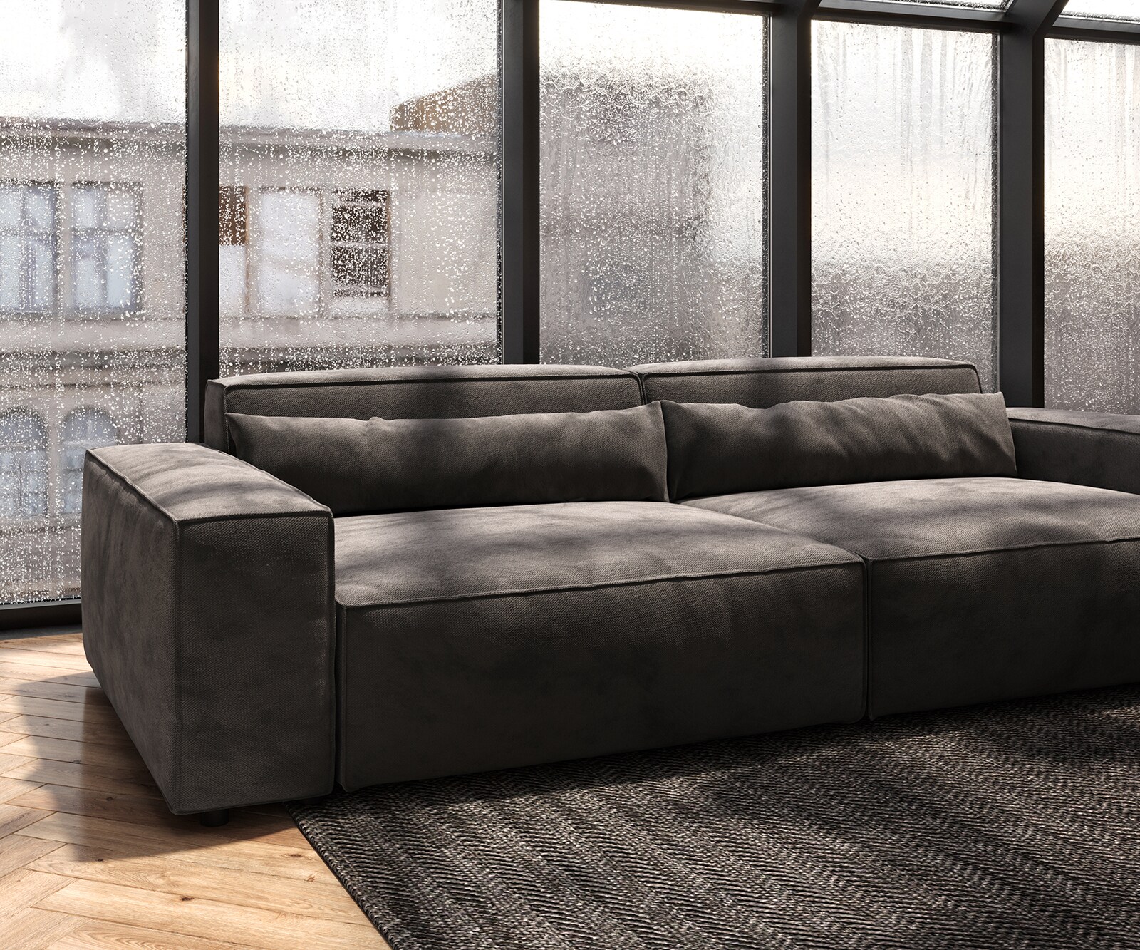 Sofa Sirpio XL 270x130cm mikrofibra brąz khaki 5