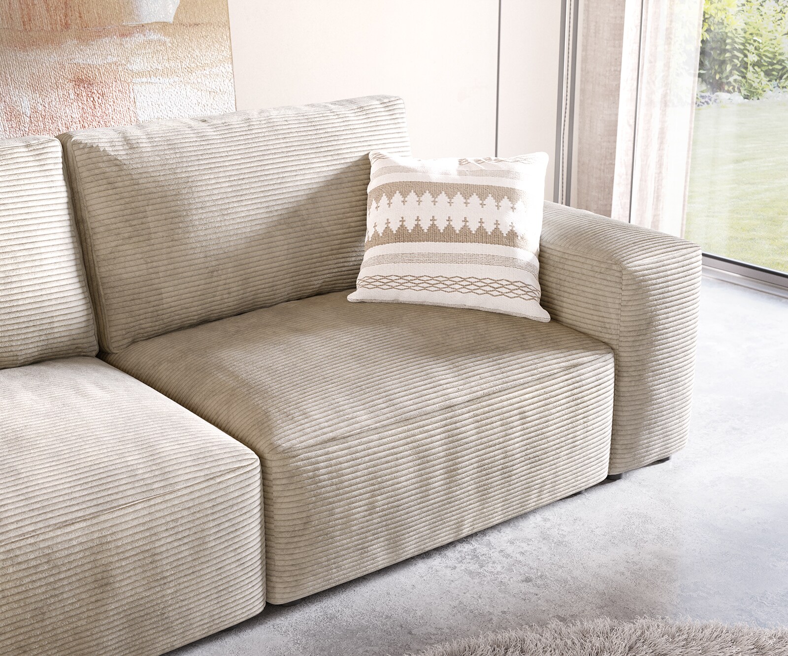 Sofa Lanzo 230x95 cm sztruks beżowy 5
