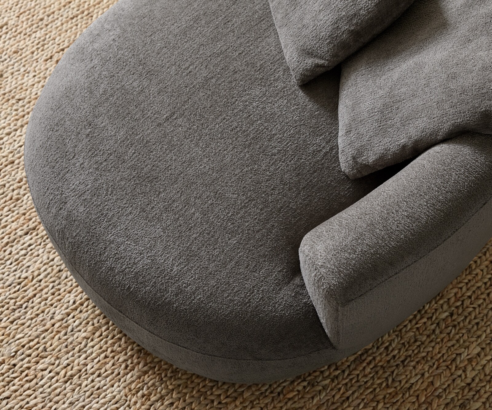 Duża Sofa Edina 330x170 cm miękka tkanina boculé szaro-brązowy 6