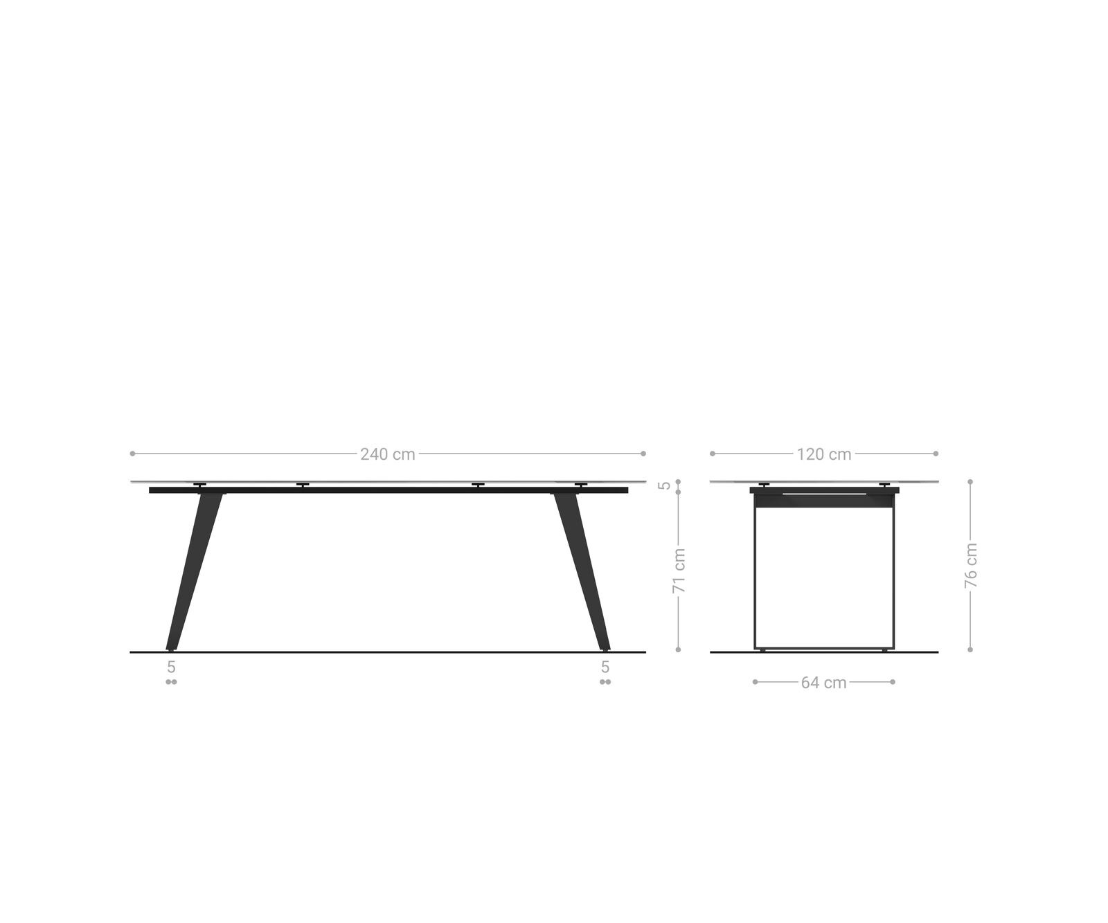 Stół do jadalni Edge w kształcie beczki 240x120 cm szkło reliefowe masa perłowa efekt 3D rama pochylona biała 5