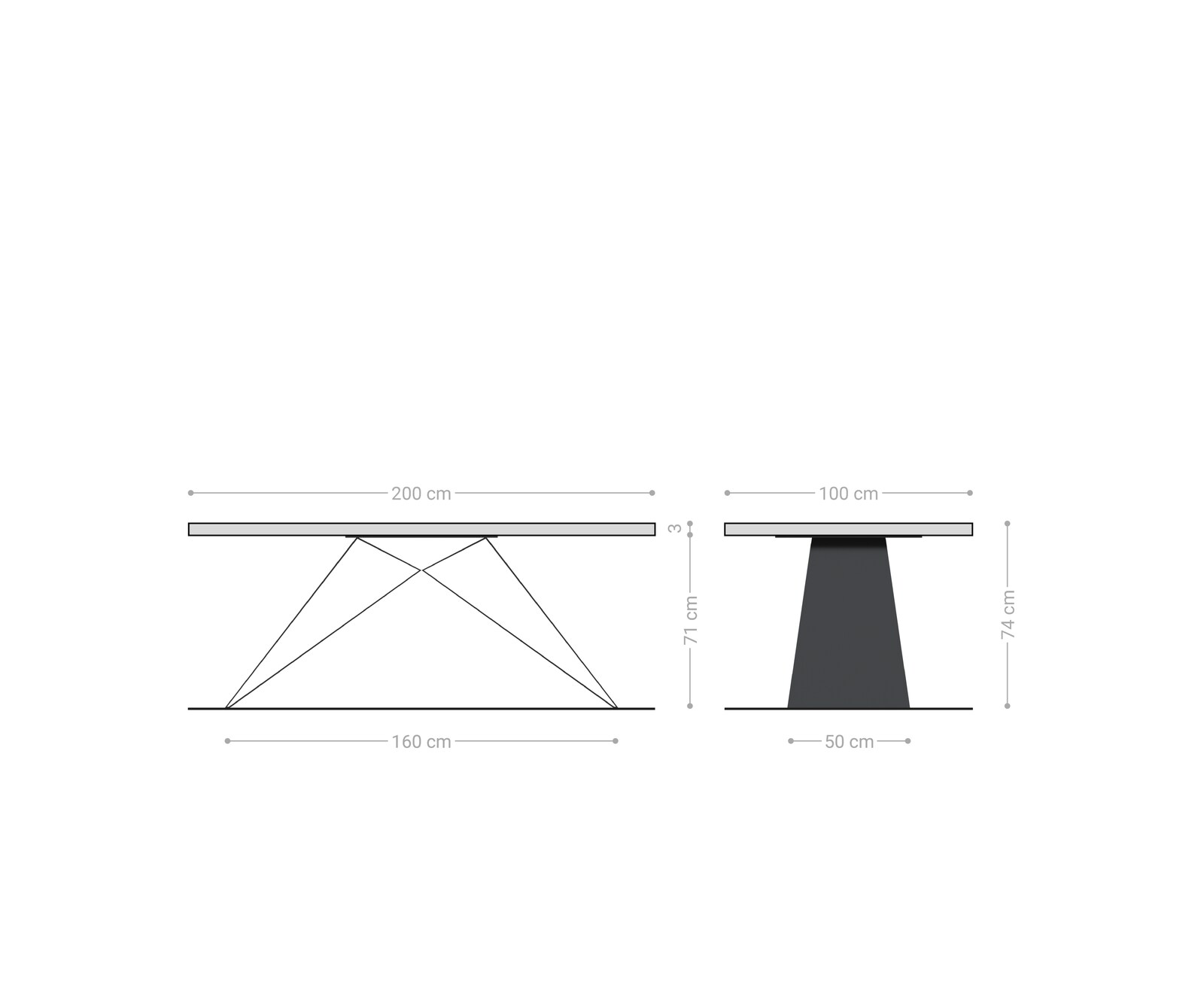 Stół do jadalni Edge 200x100x2,5-3 cm dąb naturalny rama V metal czarna live-edge 5