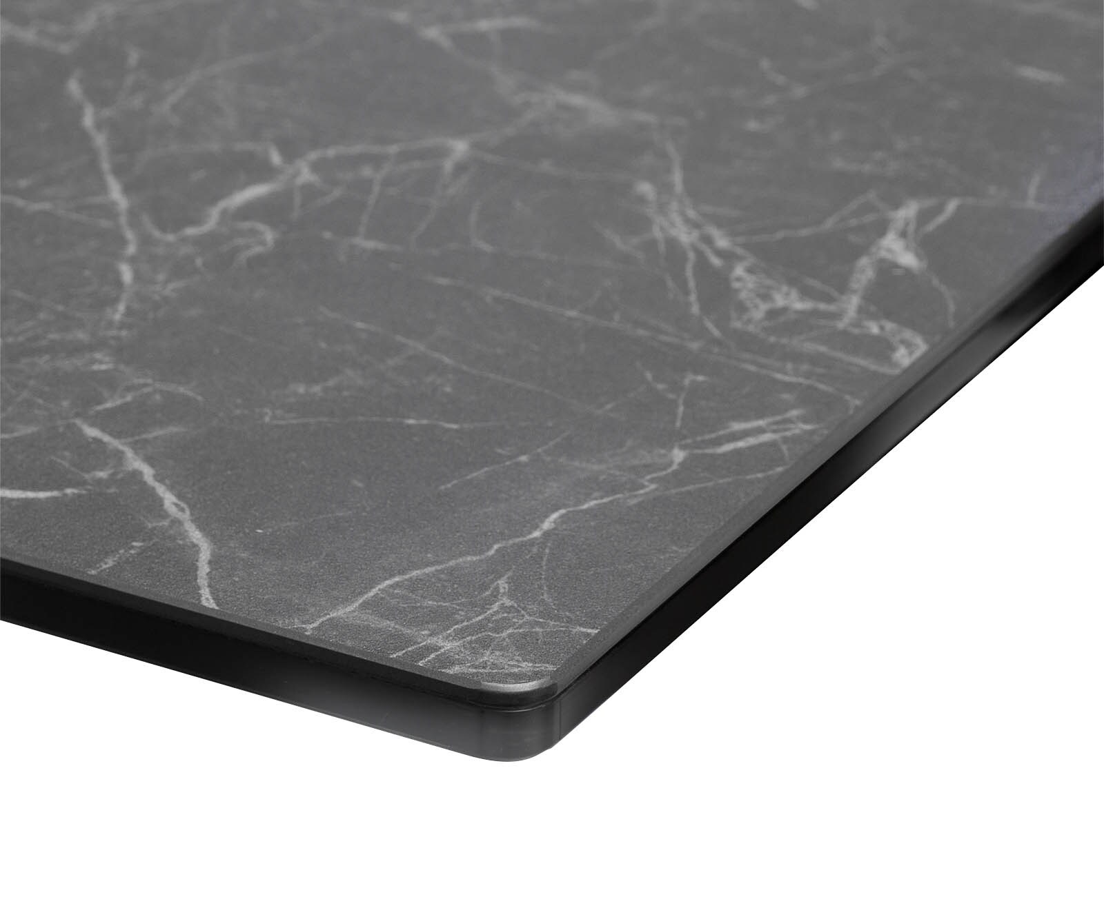 Stół do jadalni Edge 200x100 cm ceramika Laminam® Nero Greco antracyt stal nierdzewna szeroka rama 4