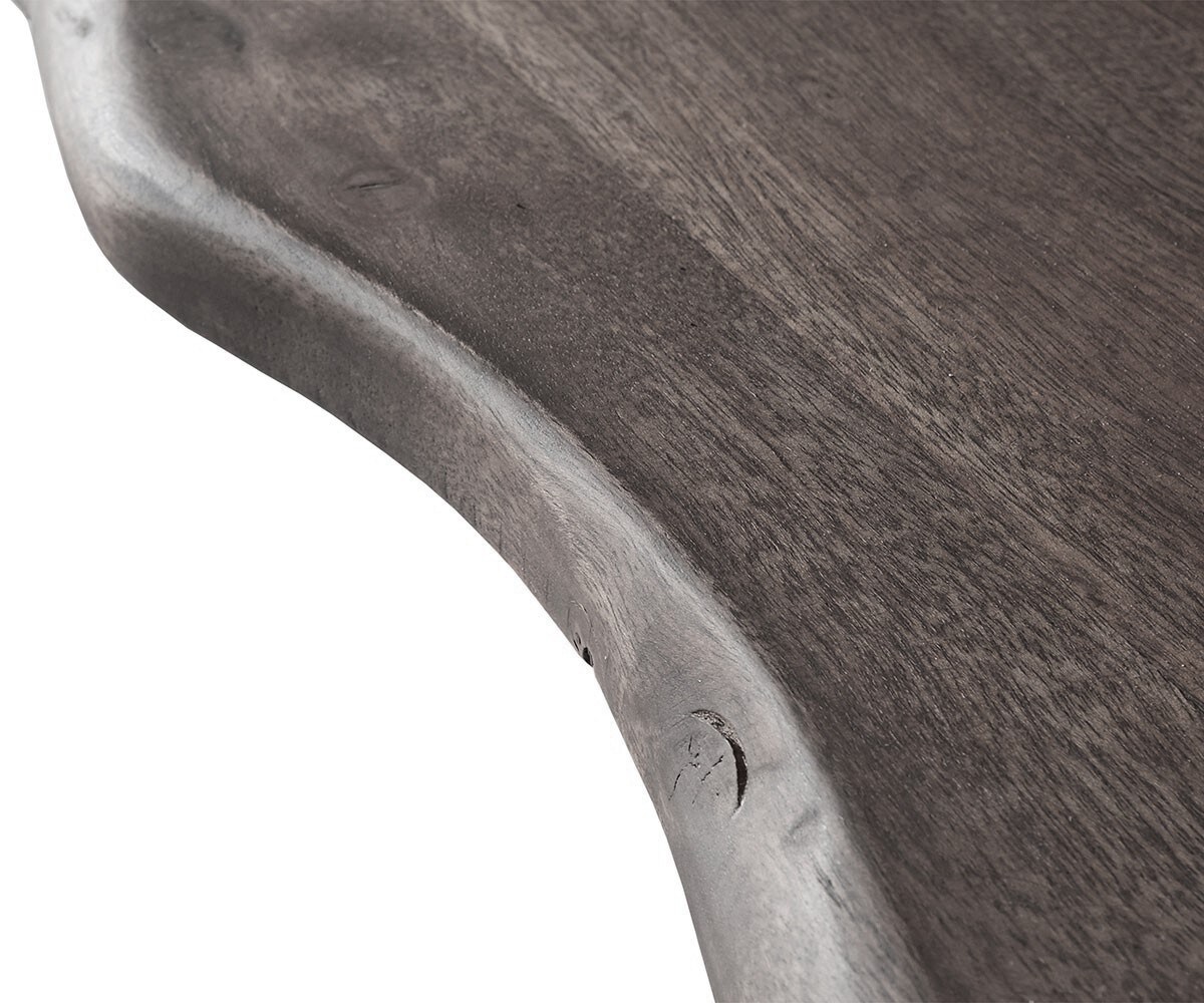 Stół do jadalni Edge 200x100 cm XL akacja platynowa rama V metal czarna live-edge 5