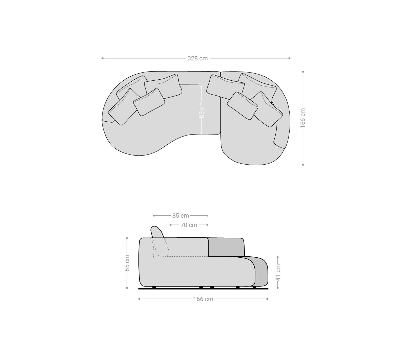 Duża Sofa Edina 330x170 cm tkanina Teddy beżowa 7