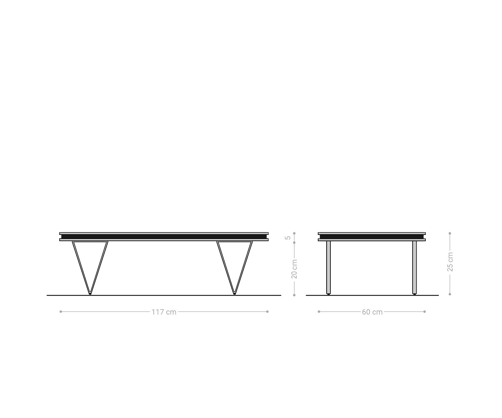 Stolik kawowy Stonegrace stolik kawowy 117x60x25 cm akacja naturalna łupek 4
