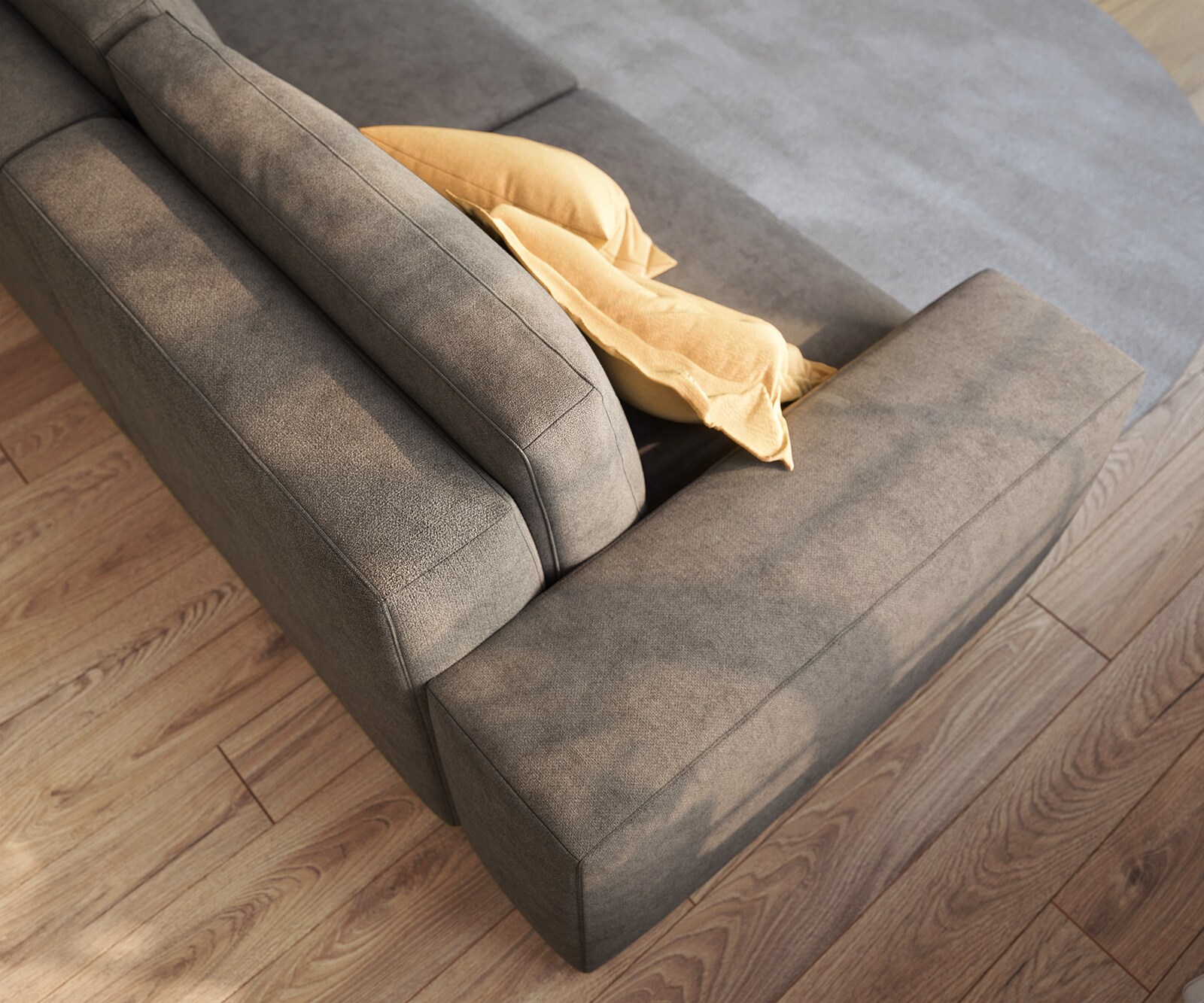 Duża sofa Lanzo L 250x105 cm mikrofibra khaki brązowa 5