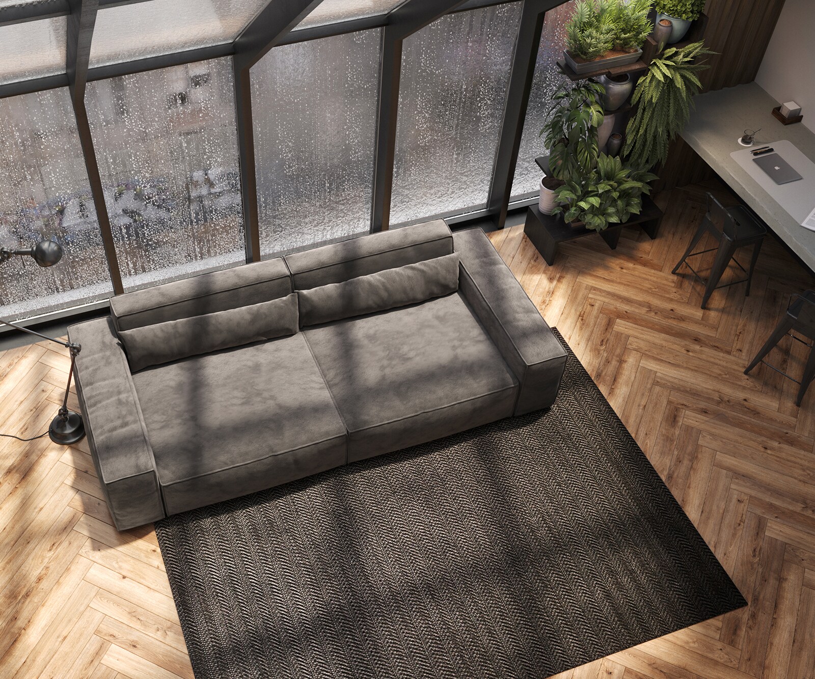 Sofa Sirpio XL 270x130cm mikrofibra brąz khaki 4