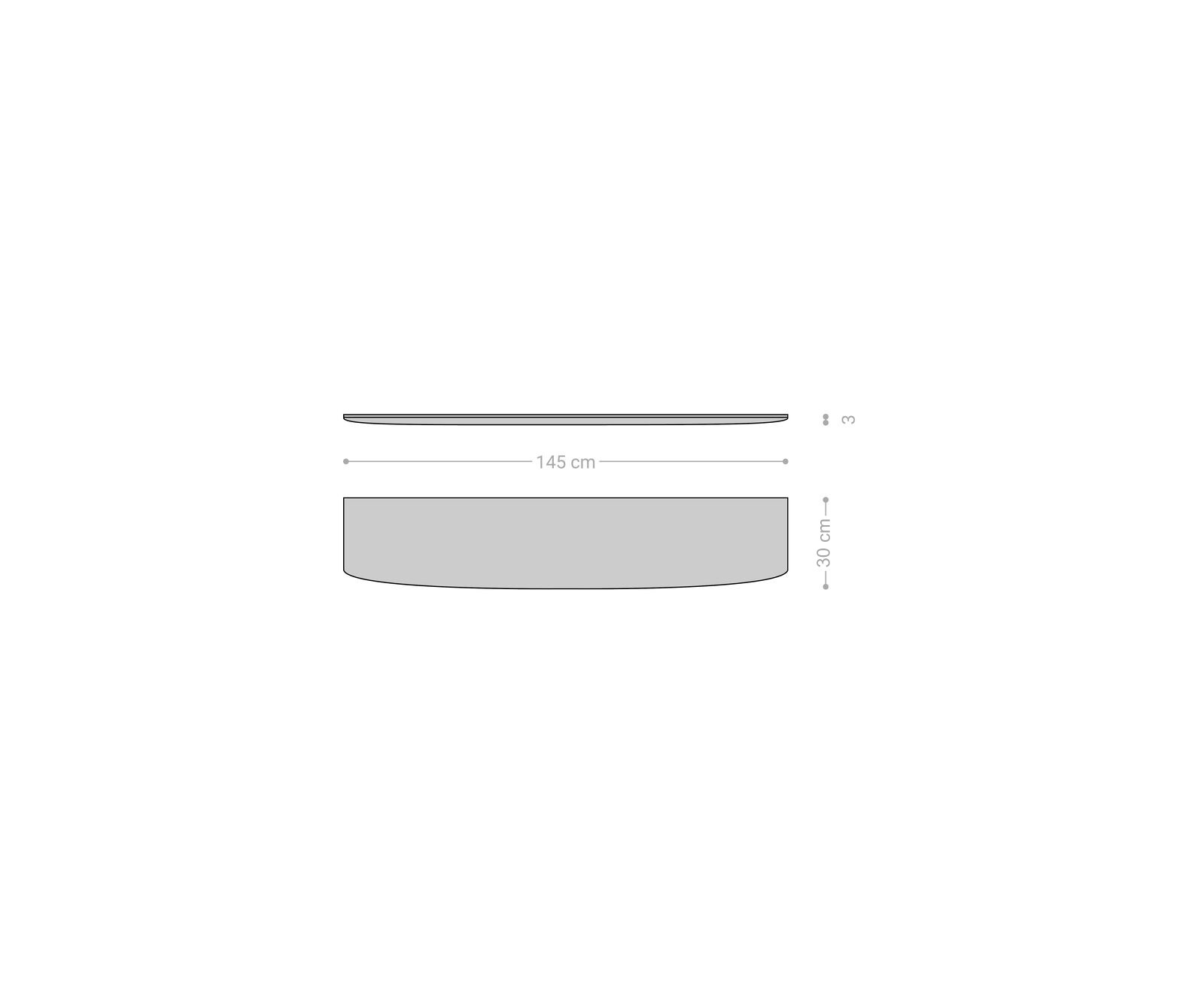 Półka ścienna Edge 145 cm akacja naturalna krawędź szwajcarska 6