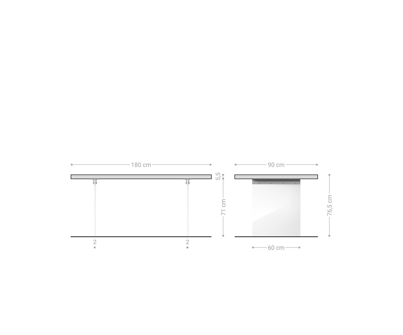 Stół do jadalni Edge 180x90cm XL akacja naturalna szklana rama live-edge 6