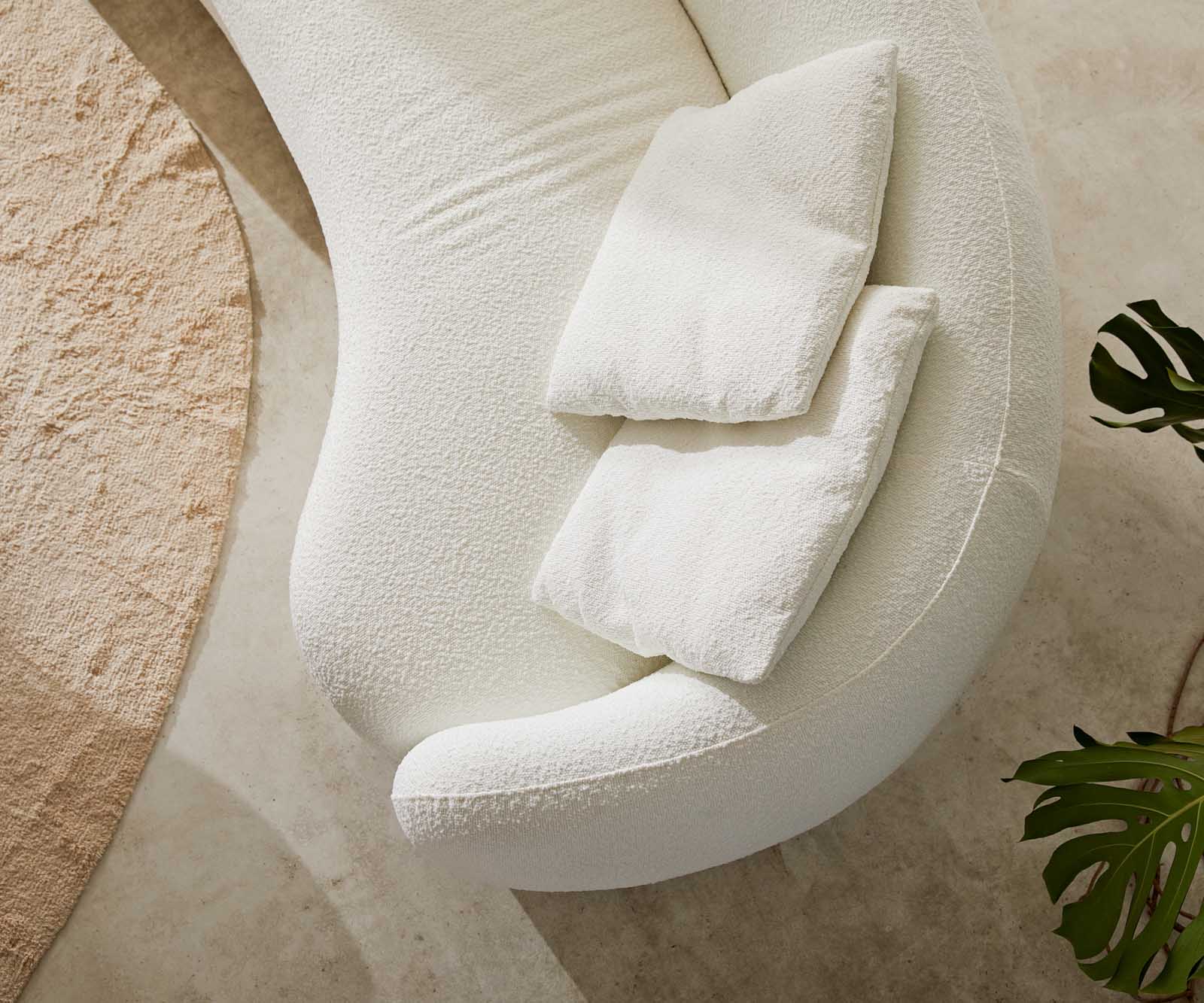 Sofa 3-osobowa Larna 260x120 cm bouclé kremowo-biały 6