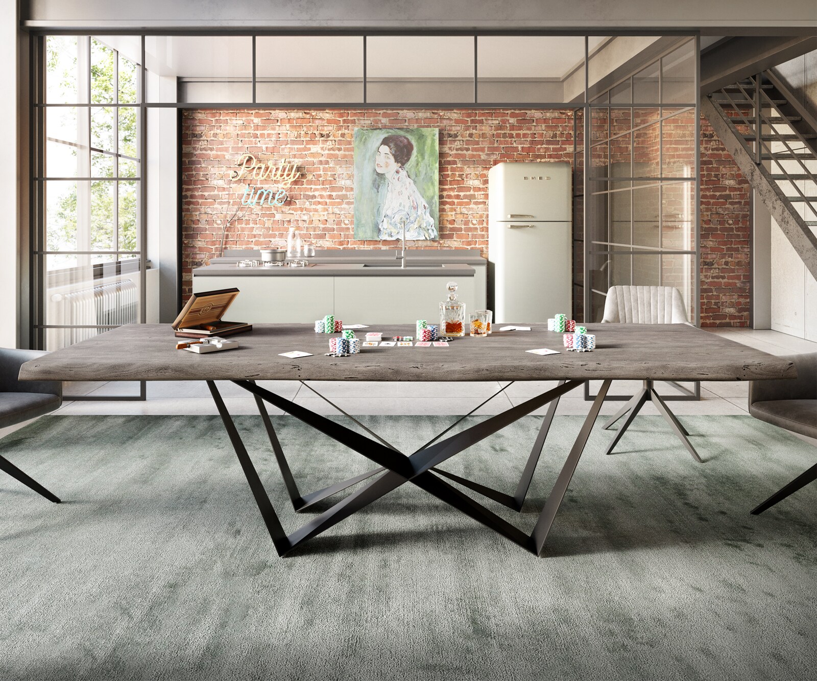 Stół do jadalni Edge 260x100 cm XL akacja platynowa live-edge 6