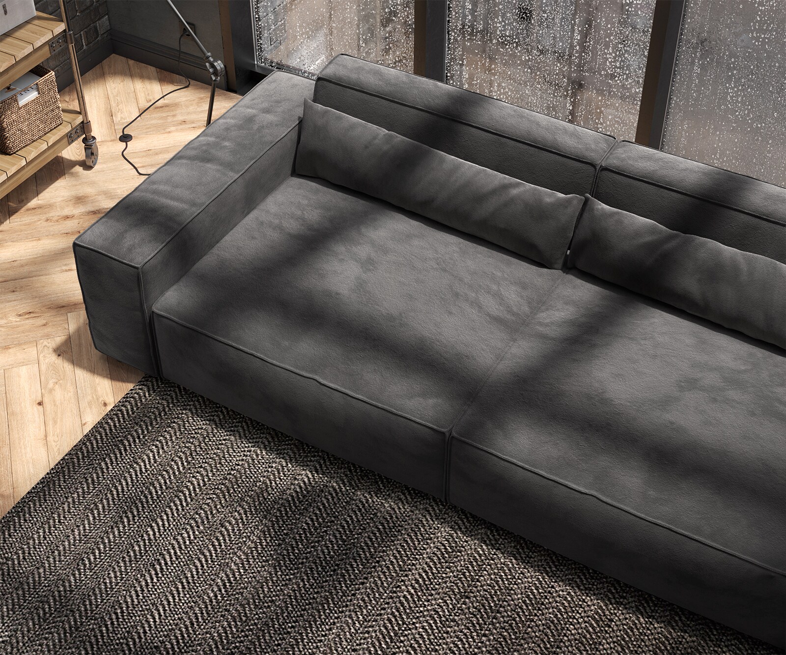 Sofa Sirpio XL 270x130cm mikrofibra czarna 6