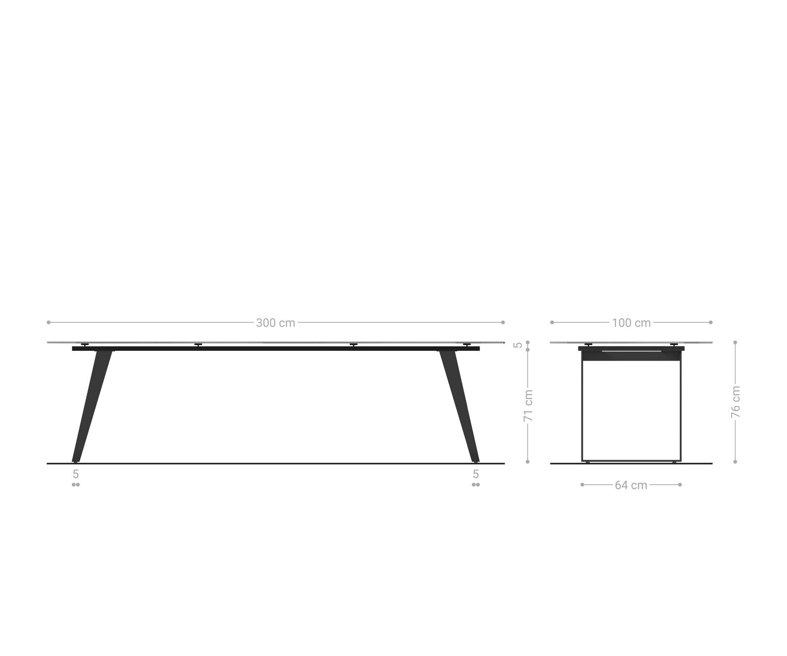 Stół do jadalni Edge 300x100cm ceramika Calacatta Luxe biało-złoto-szary stal nierdzewna pochylona rama 9