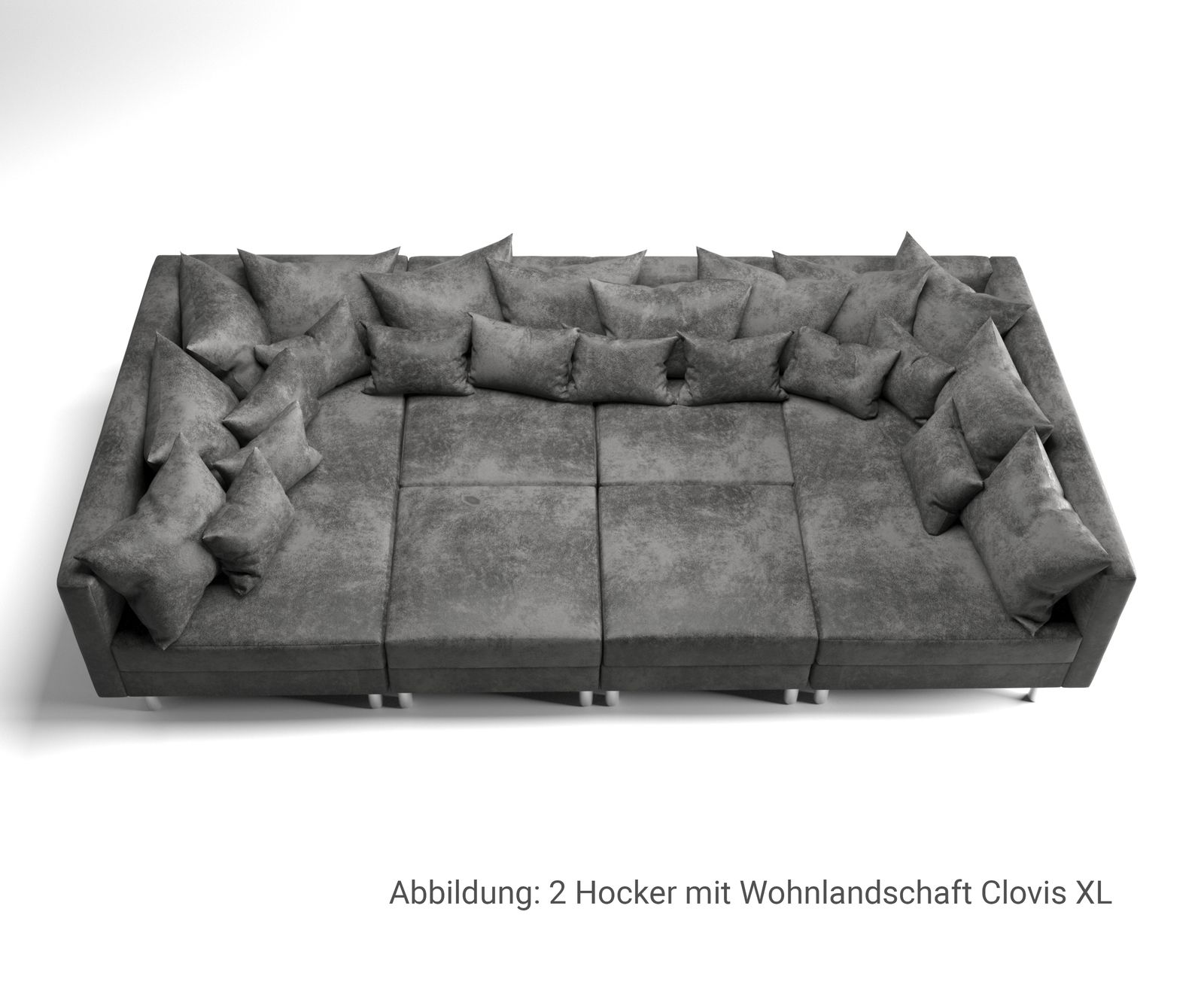 Hoker Clovis mikrowelur antracyt 98x83cm 9