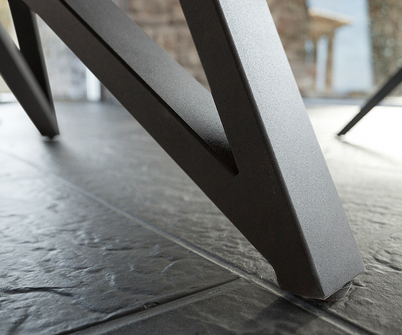 Stół do jadalni Carlow 130/200x95cm ceramika szara metal rozkładany 6