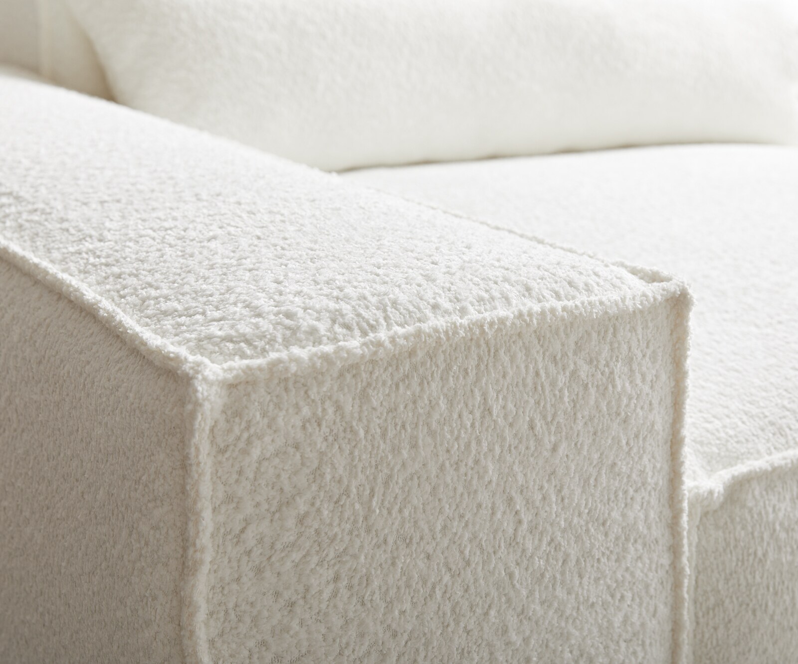 Sofa w kształcie litery U Sirpio 300x210 cm bouclé kremowo-biały szezlong z możliwością obustronnego montażu 5