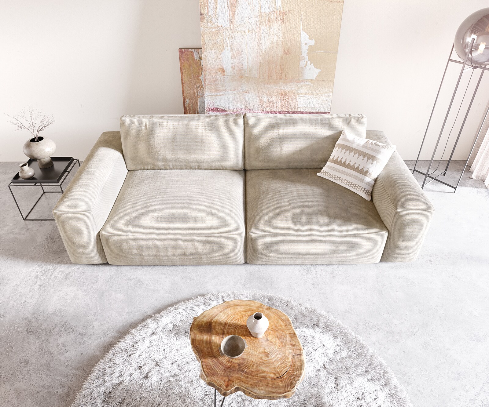 Sofa Lanzo XL 270x130cm sztruks beżowy 3