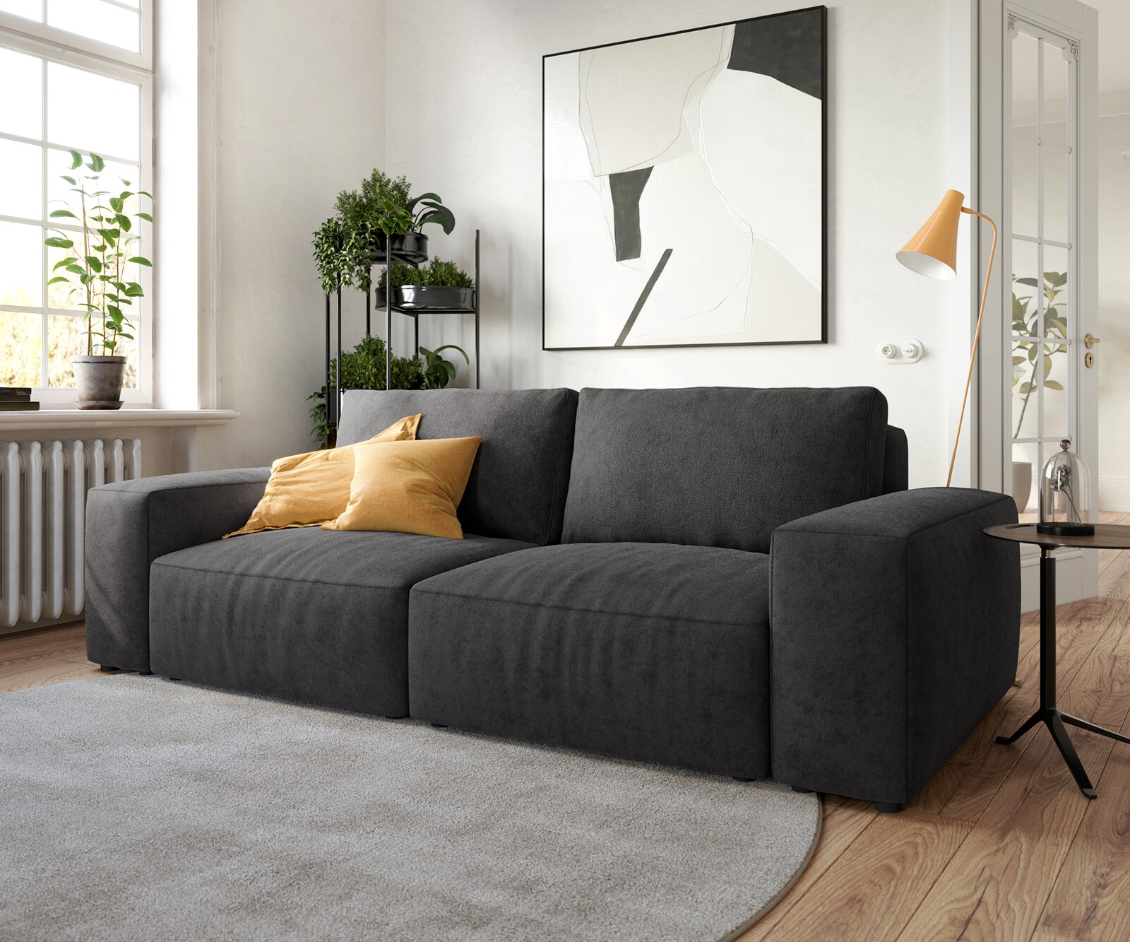 Sofa Lanzo XL 270x130cm sztruks beżowy z pufem 5