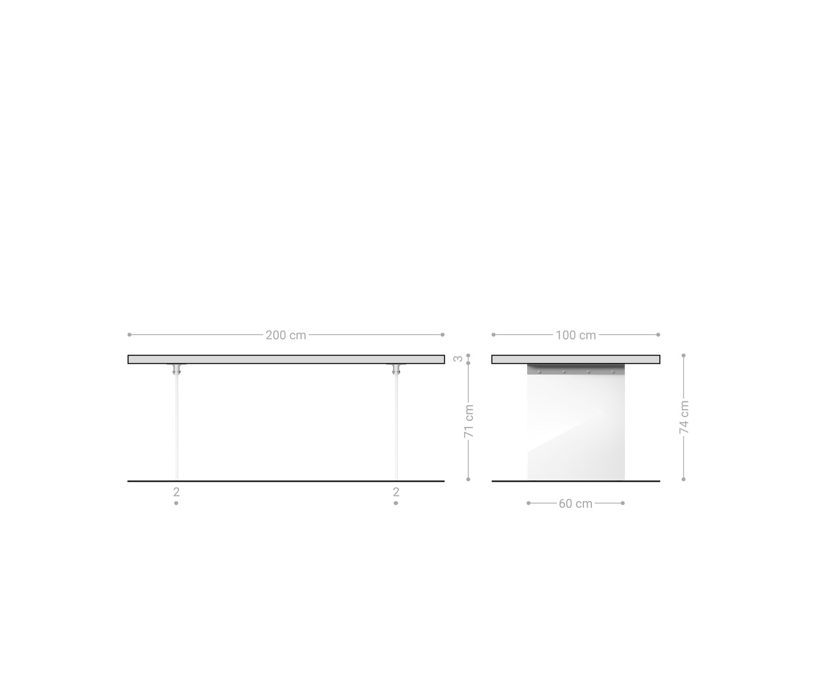 Stół do jadalni Edge 200x100x2,5-3 cm dąb naturalny szklane nogi live-edge 5