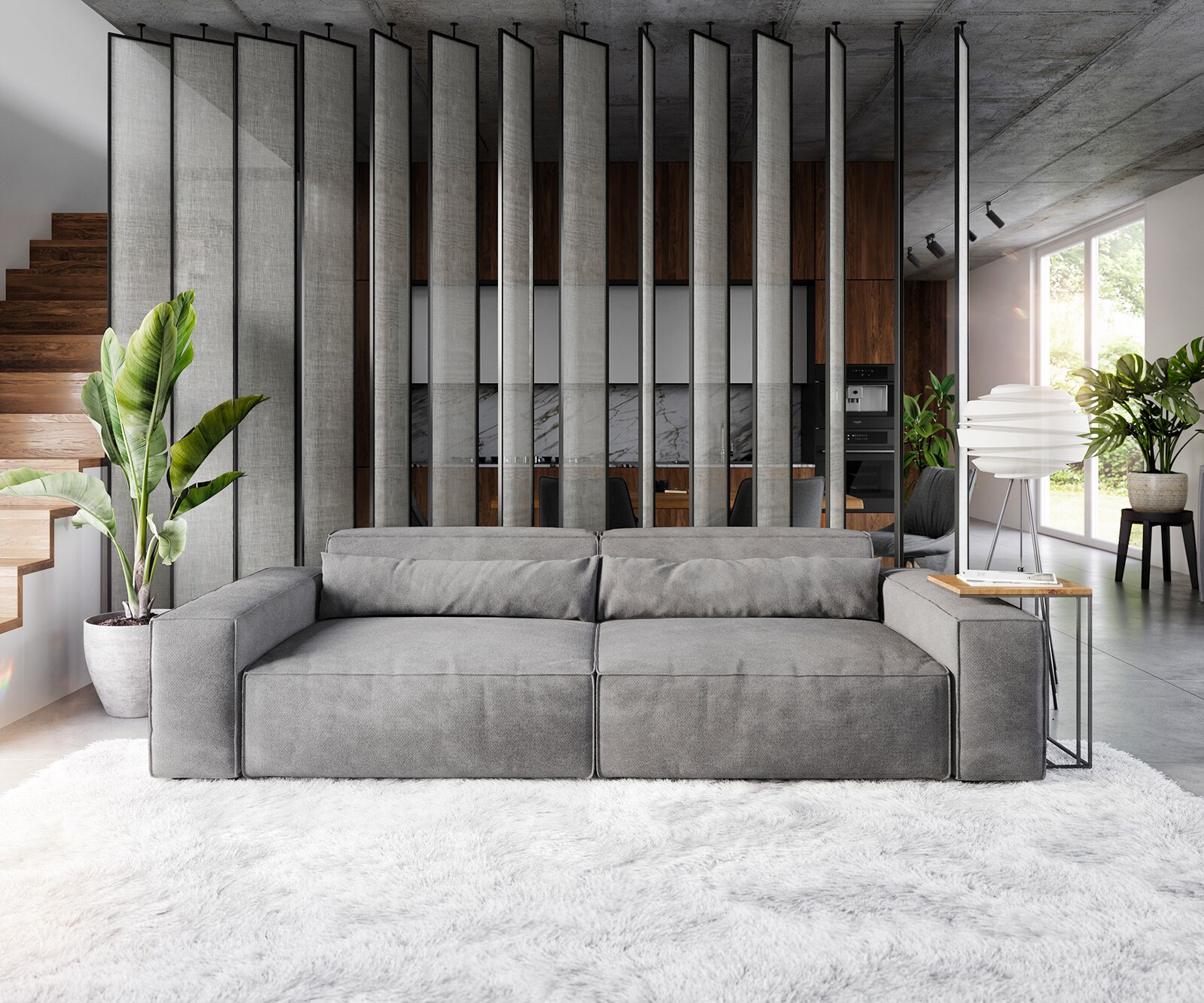 Sofa Sirpio XL 270x130cm mikrofibra szaro-brązowy 1