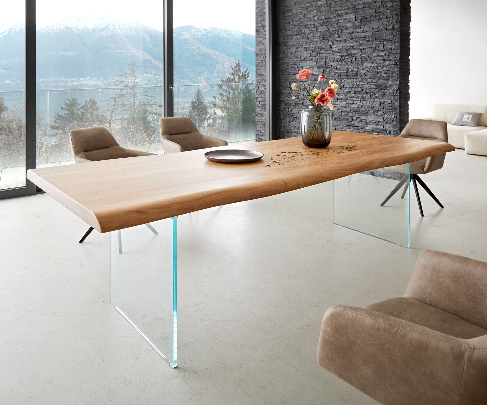 Stół do jadalni Edge 260x100 cm XL akacja naturalna live-edge 1