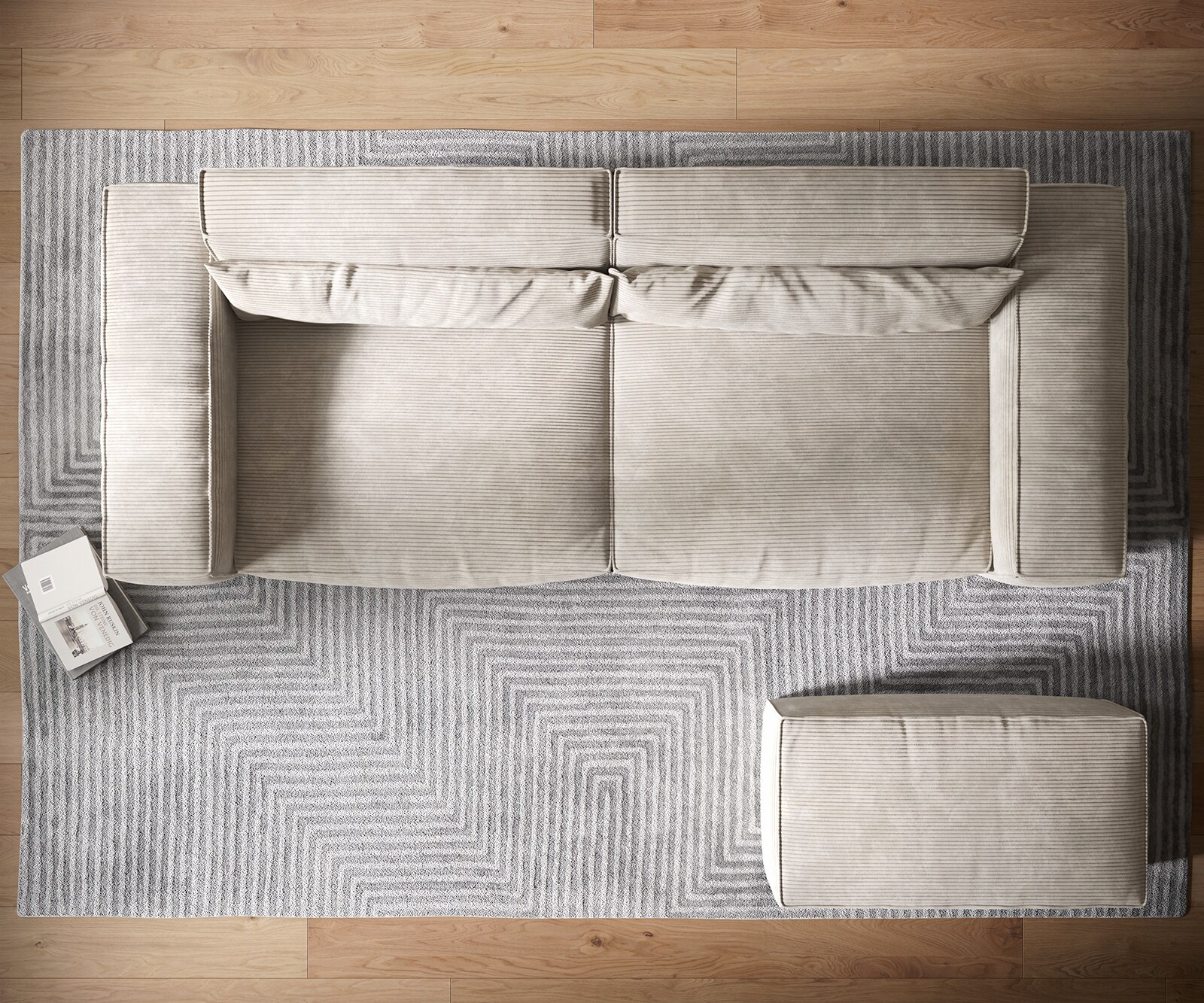 Sofa Sirpio XL 270x130cm sztruks beżowy z pufem 5