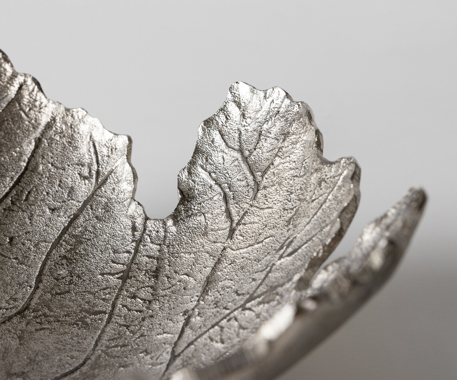 Misa Folia dł. 41 x szer. 38 x wys. 12 cm aluminium Platin ręcznie robiona 6