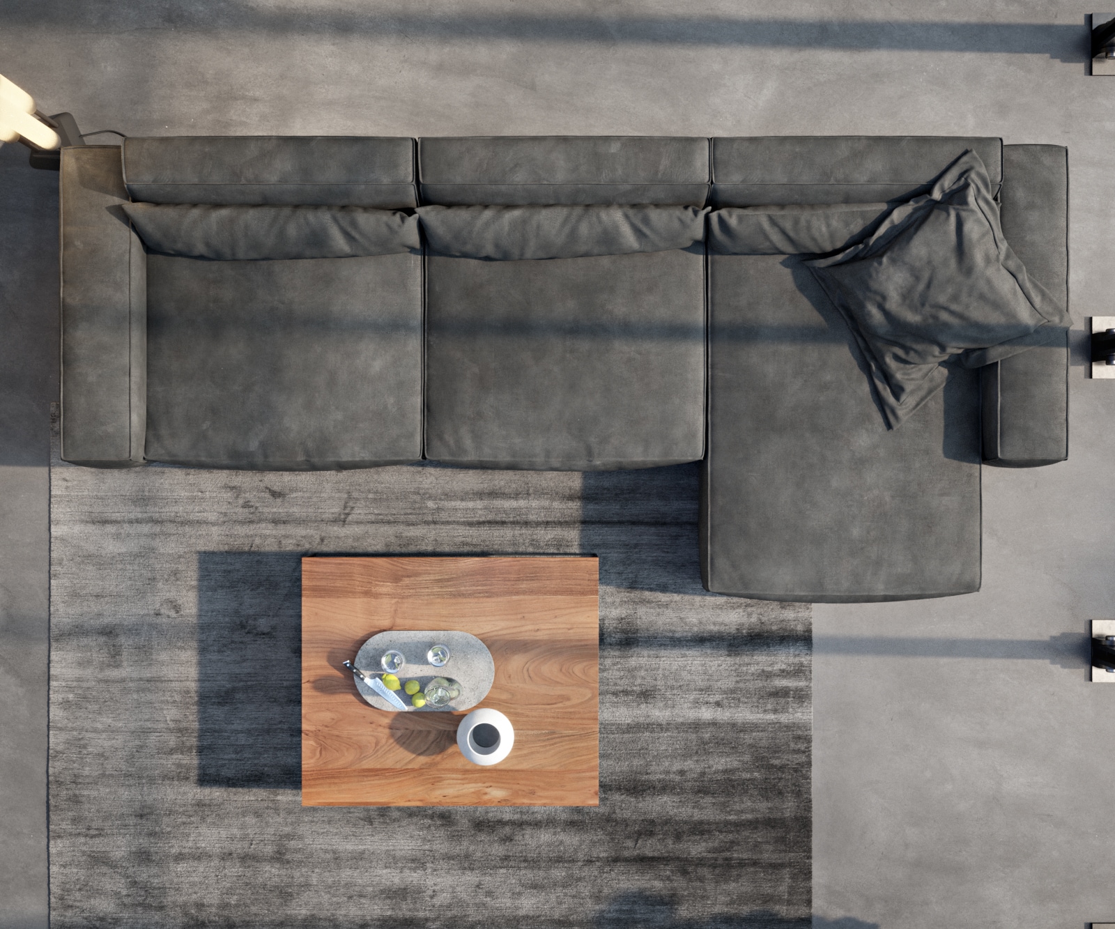Sofa narożna Sirpio XL 370x170cm skóra ekologiczna antracyt vintage 5