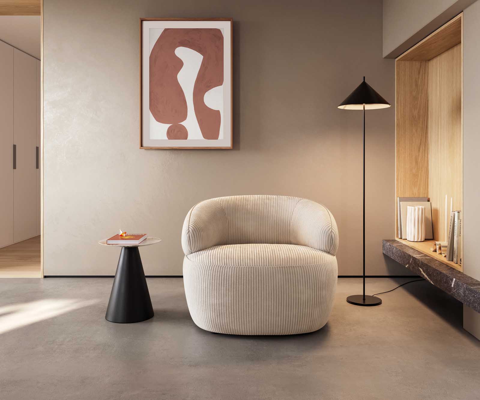 Fotel wypoczynkowy Nova 88x88cm sztruks beżowy 3