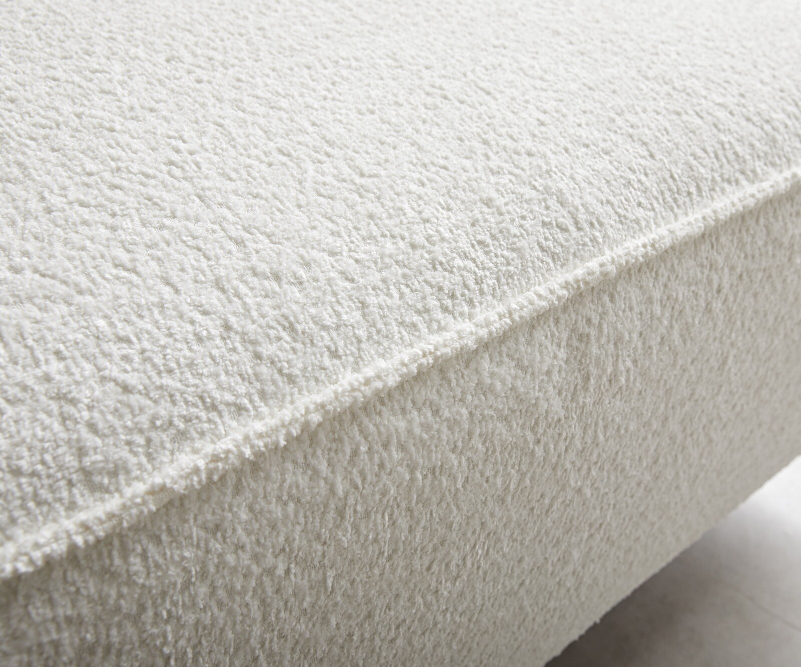 Sofa w kształcie litery U Sirpio 300x210 cm bouclé kremowo-biały szezlong z możliwością obustronnego montażu z pufem 5