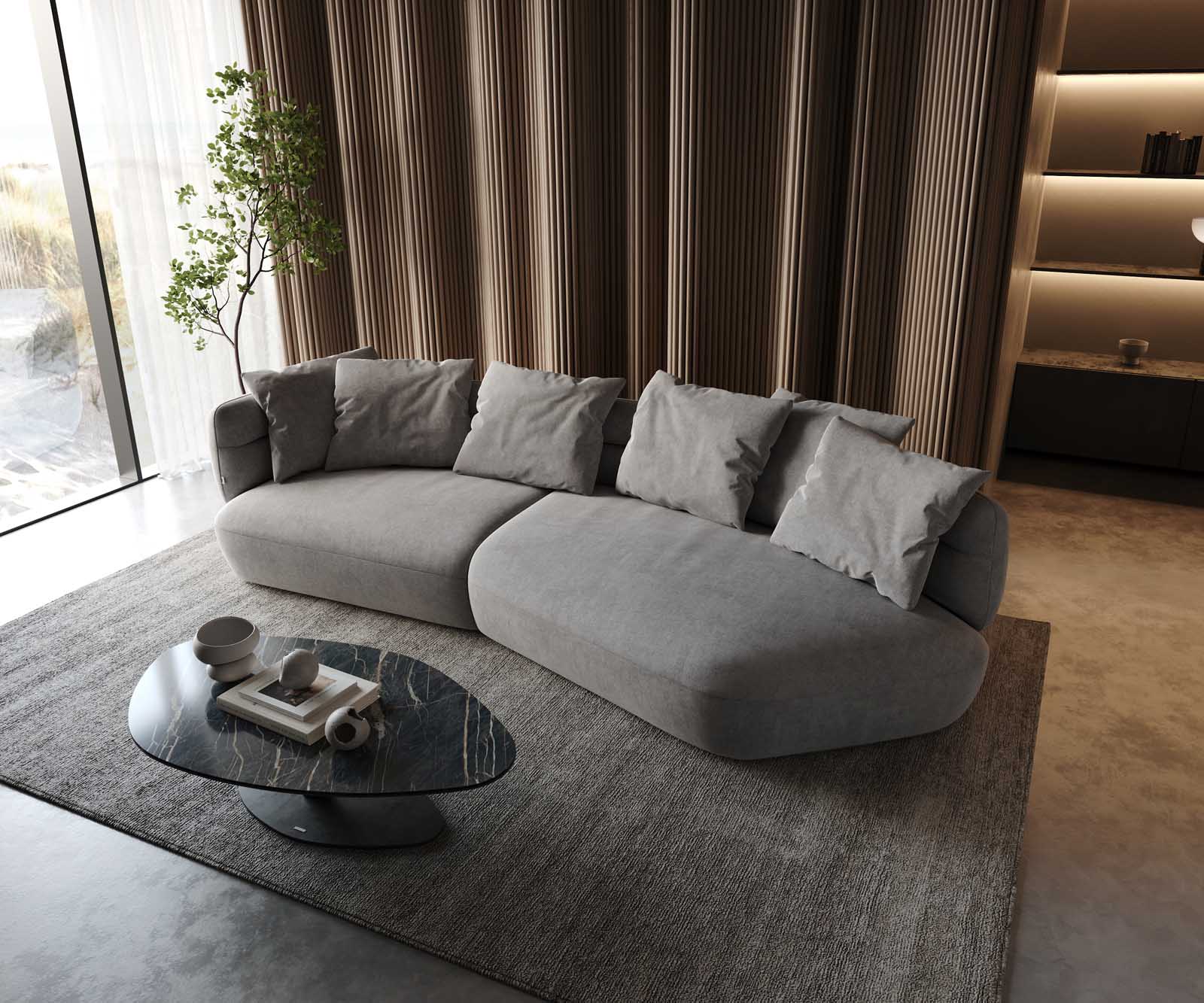 Sofa Roya 320x140cm sztruks beżowy 4