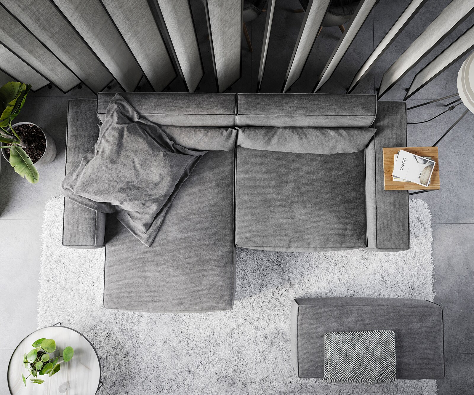 Sofa narożna Sirpio XL 270x170cm mikrofibra szaro-brązowy szezlong z możliwością zmiennego ustawienia z pufem 5