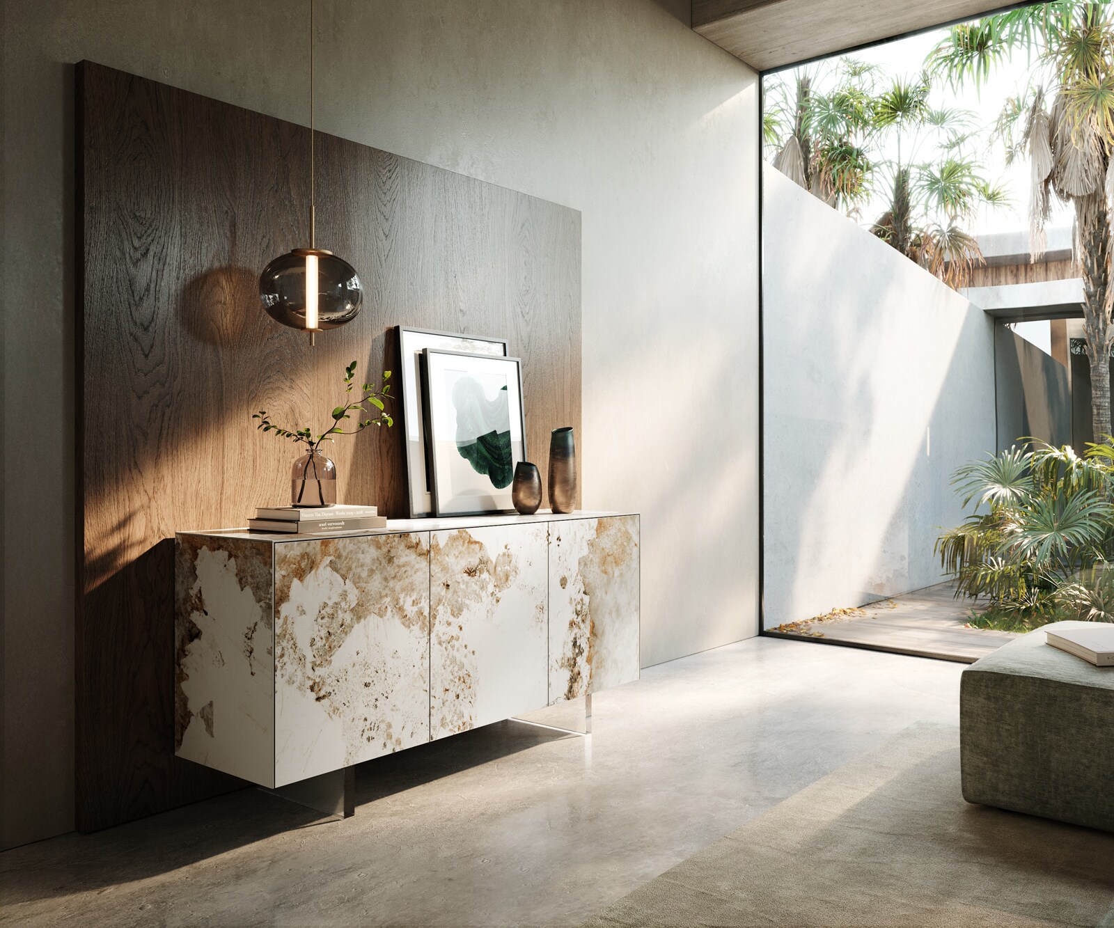 Sideboard Cuor 150 cm ceramika 3 drzwi