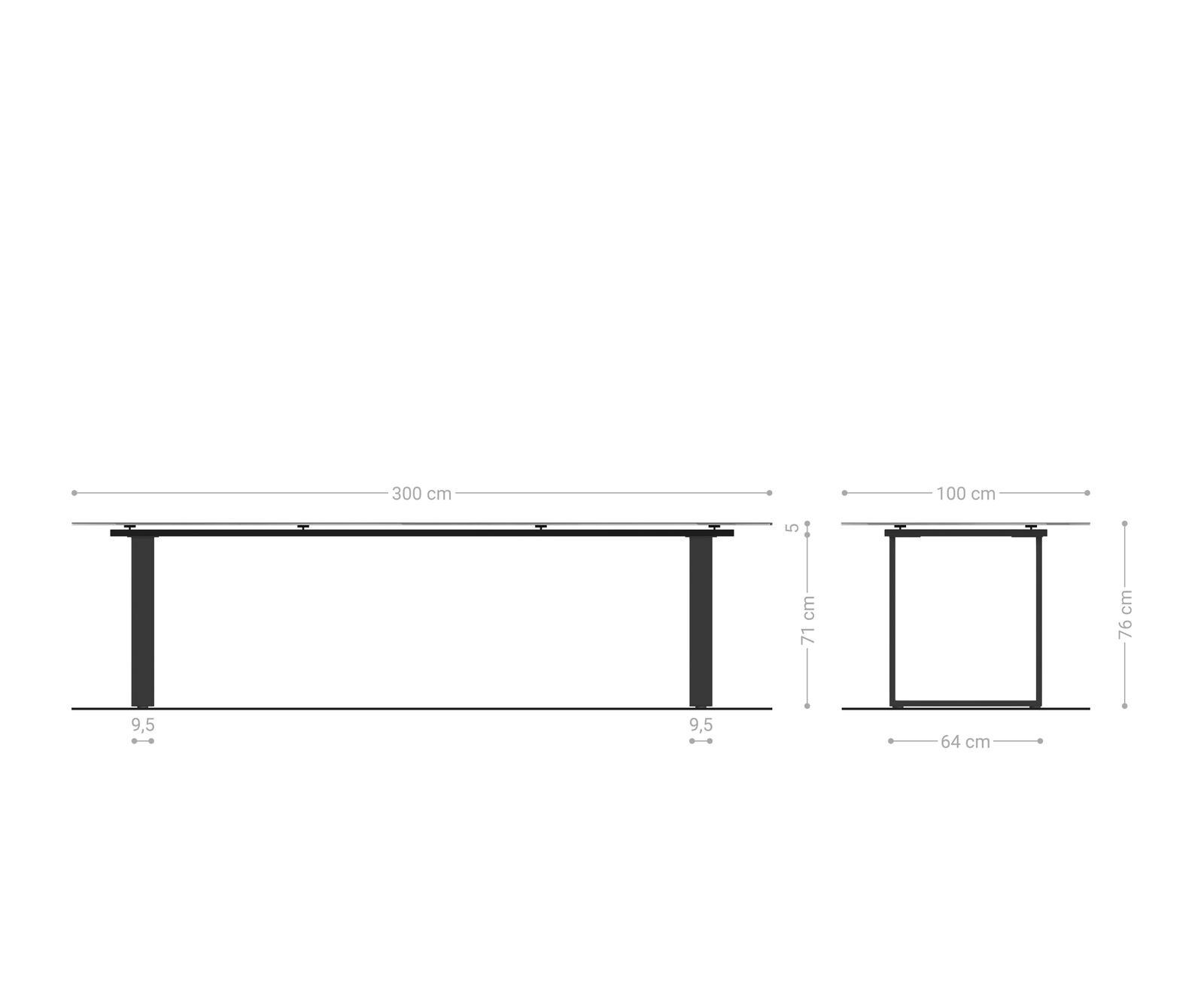 Stół do jadalni Edge 300x100cm ceramika Calacatta Luxe biało-złoto-szara rama wąska stal nierdzewna 9
