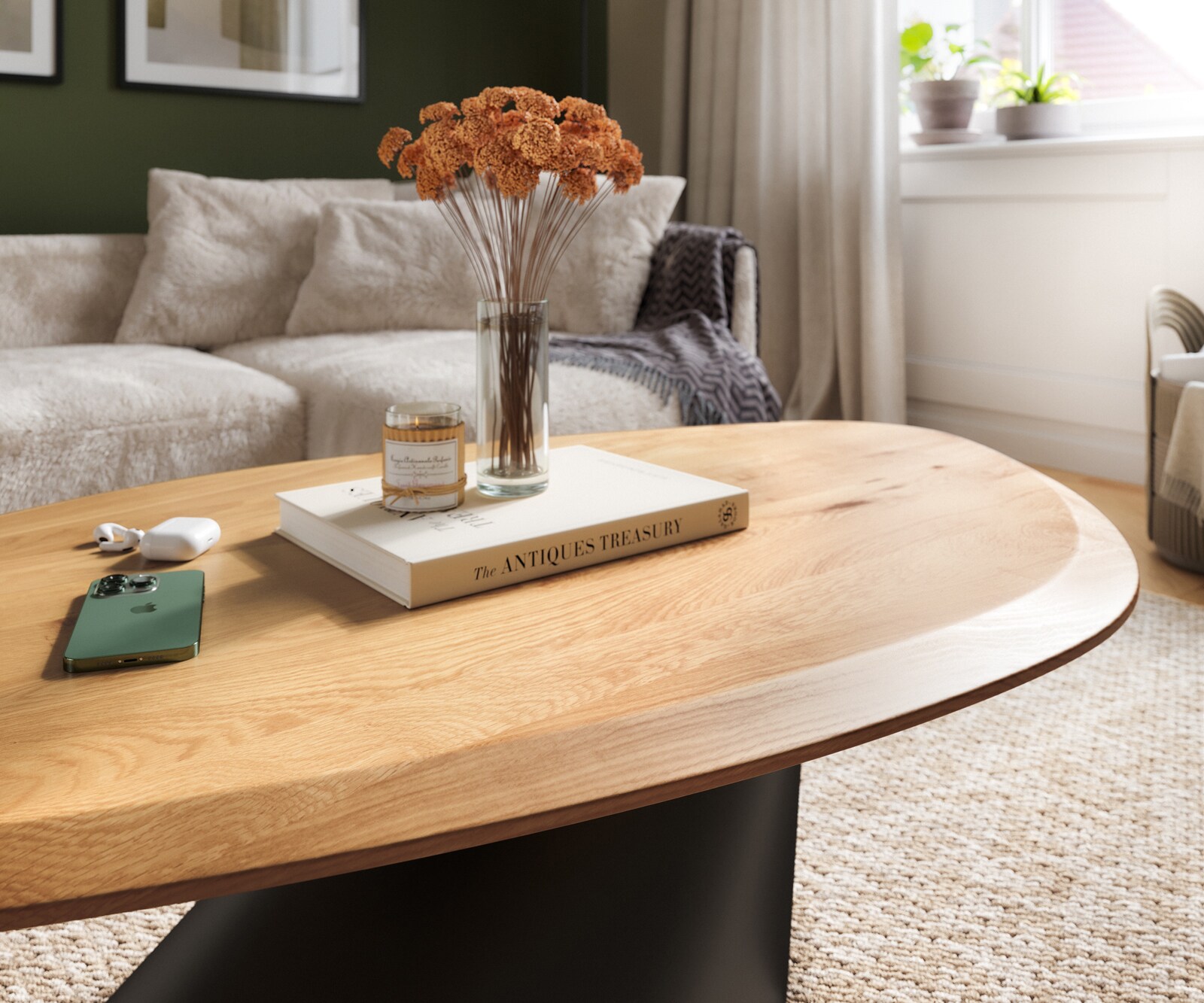Stolik kawowy Edge kształt organiczny 140x76 cm dąb naturalny flow-edge 5