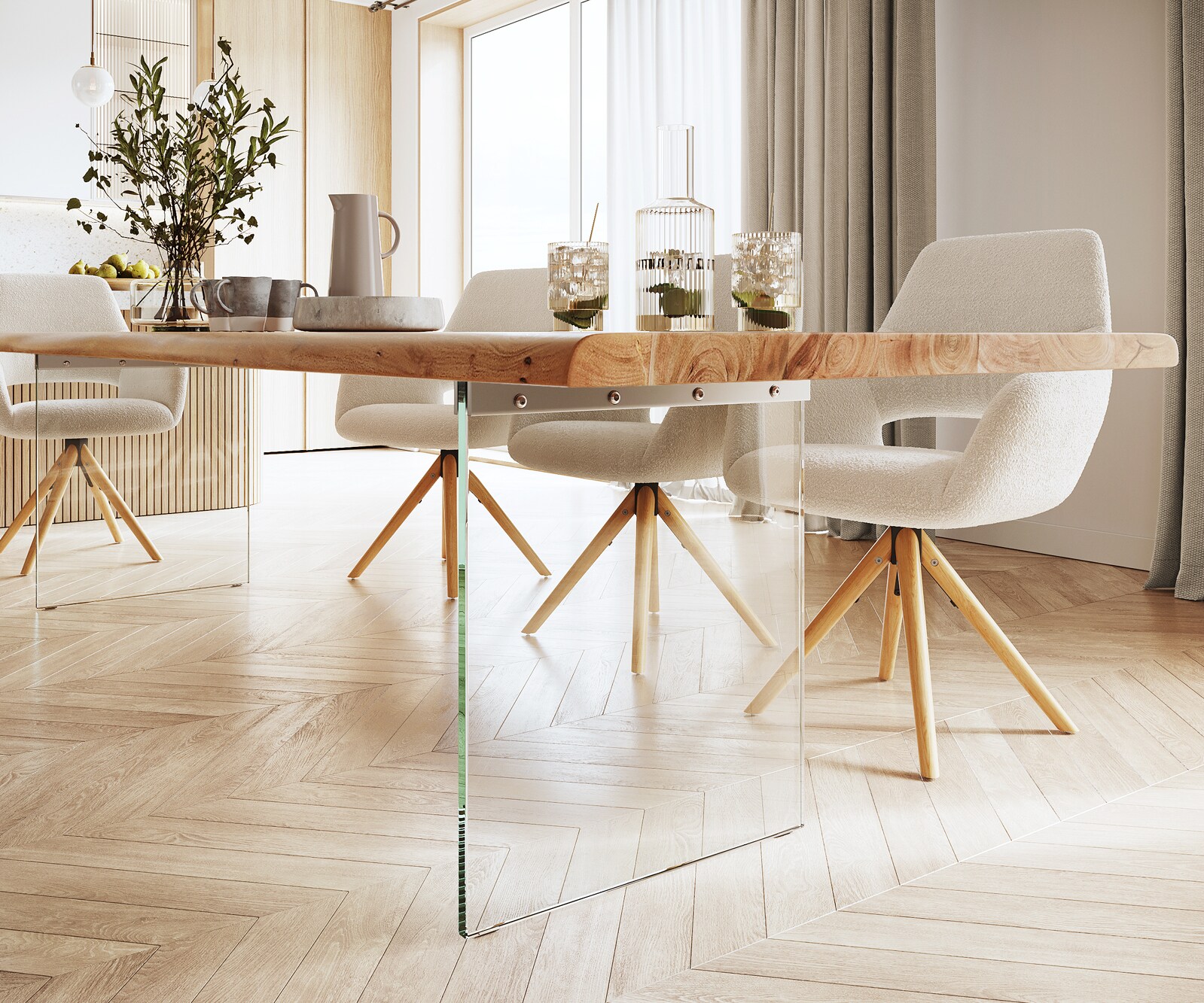 Stół do jadalni Edge 280x100 cm XL akacja naturalna live-edge 5