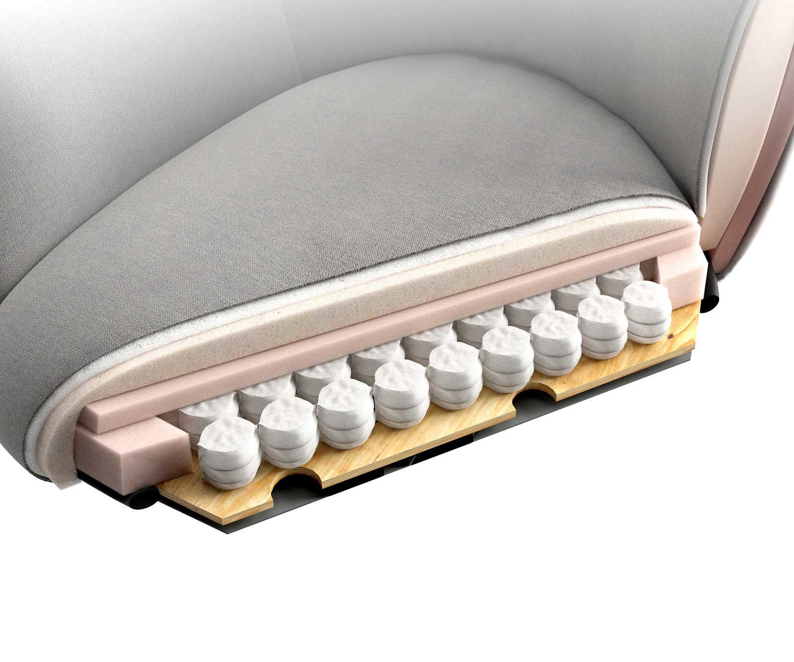 Krzesło do jadalni Greg-Flex bouclé beżowy 4 nogi stożkowe czarne ze sprężynami kieszeniowymi 8