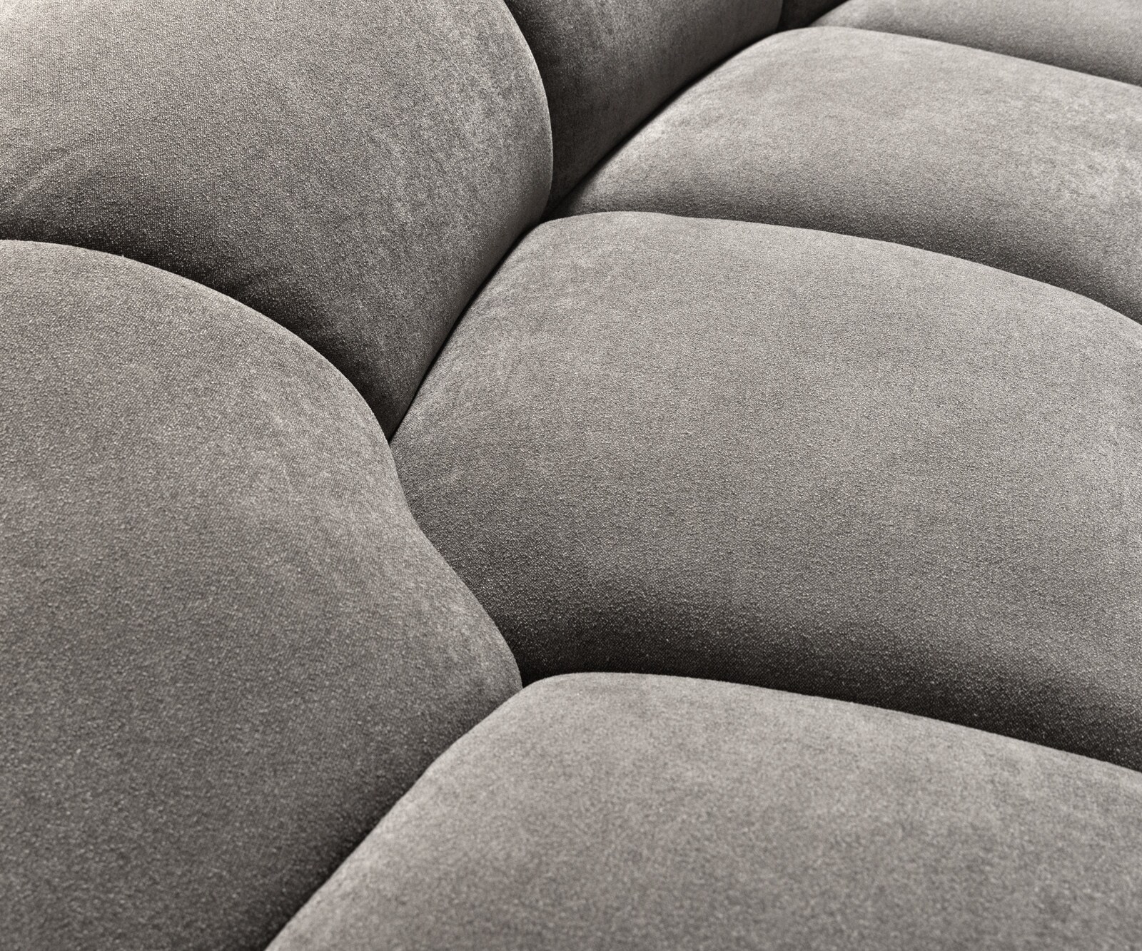 Sofa Lunna 360x175 cm miękka tkanina strukturalna szara 2 poduszki 6