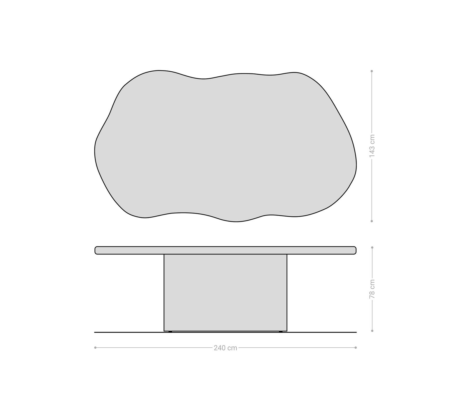 Stół do jadalni Herkon 240x140cm akacja naturalna rama drewniana 6