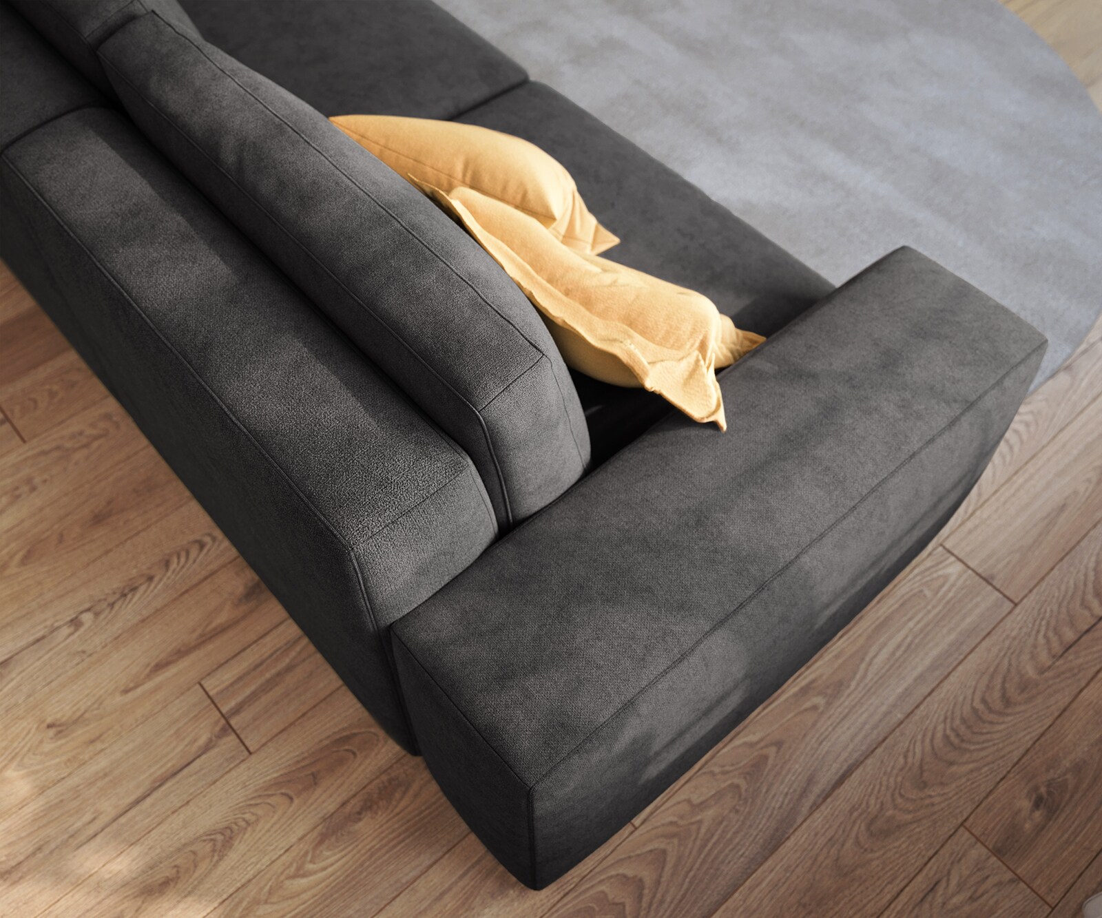 Duża sofa Lanzo L 250x105 cm mikrofibra czarna 5