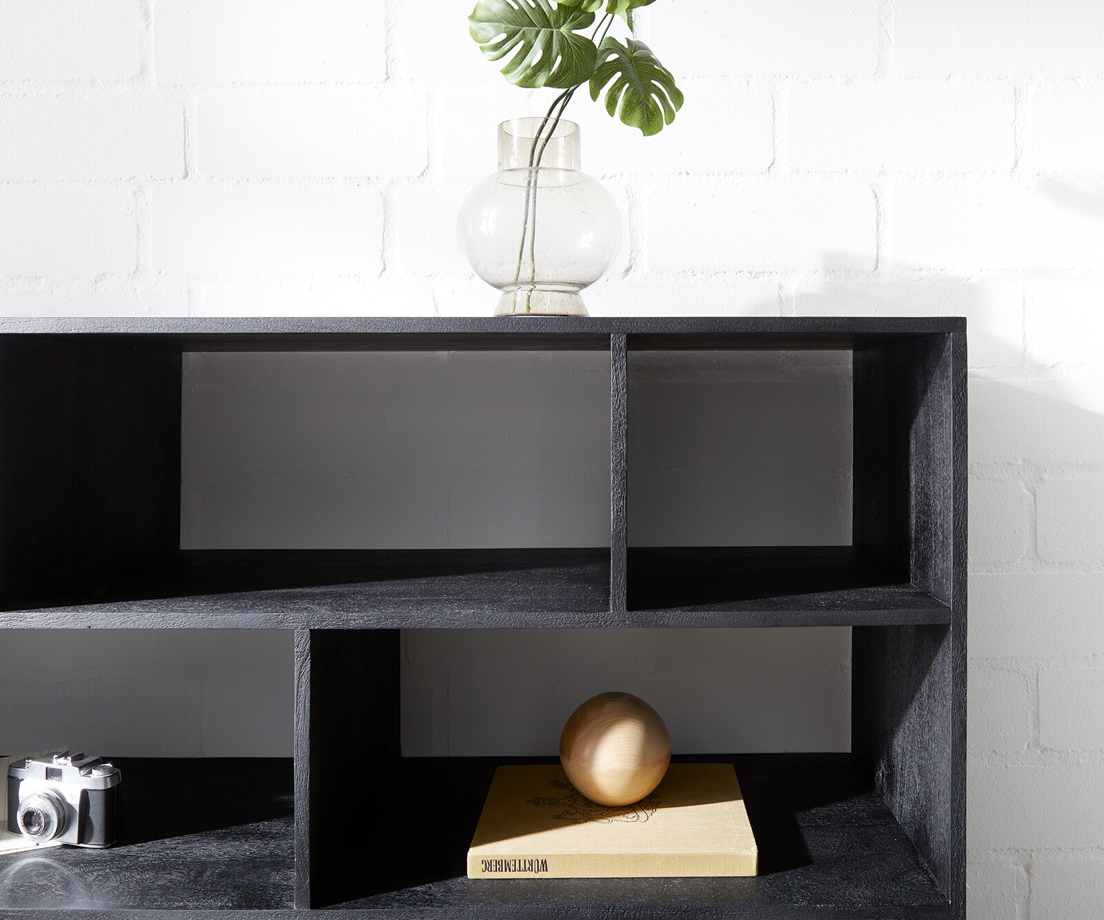 Kredens Famke 120 cm mango drewno tekowe 10 przegród 2 drzwi 5