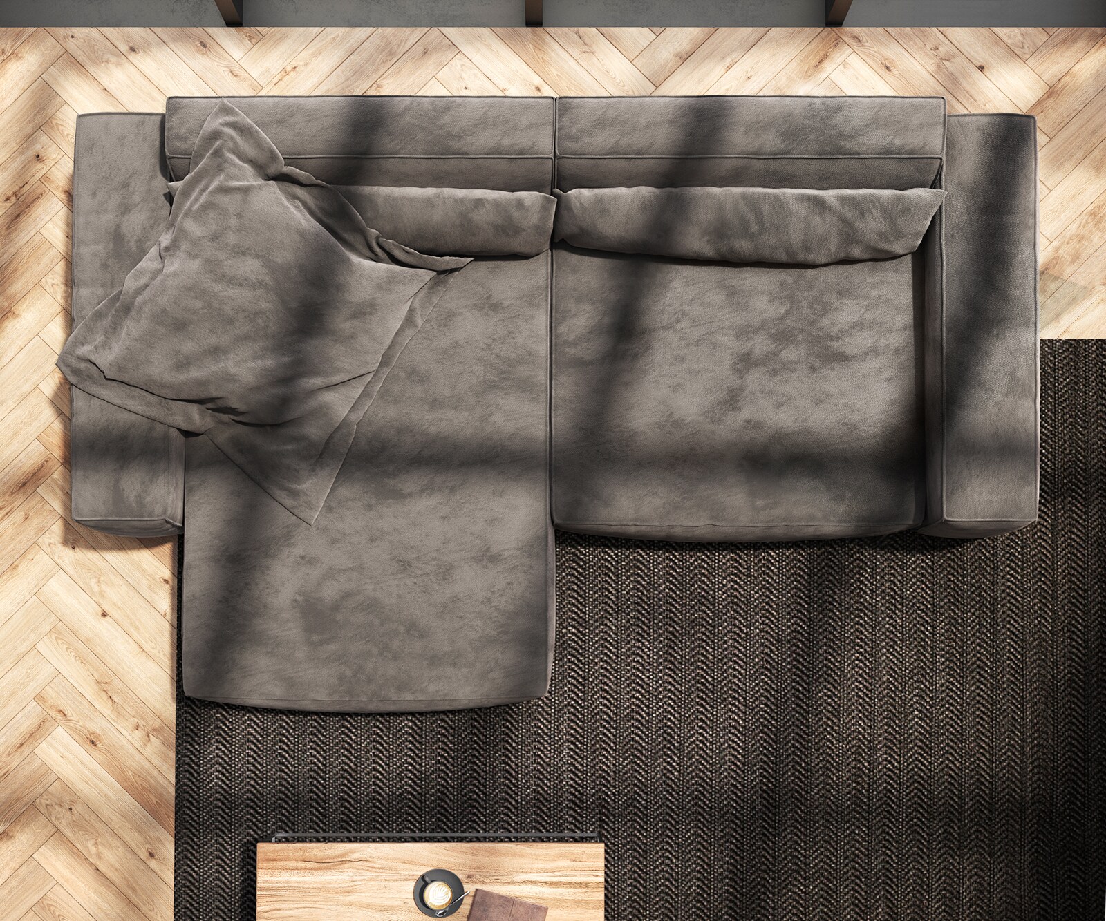 Sofa narożna Sirpio XL 270x170cm mikrofibra brąz khaki szezlong z możliwością zmiennego ustawienia 8