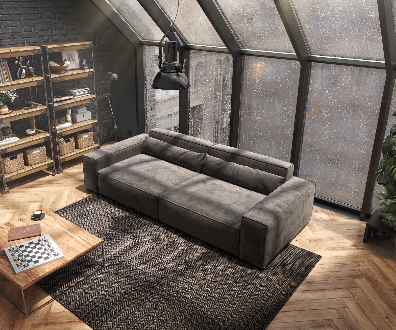 Sofa Sirpio XL 270x130cm mikrofibra brąz khaki 3