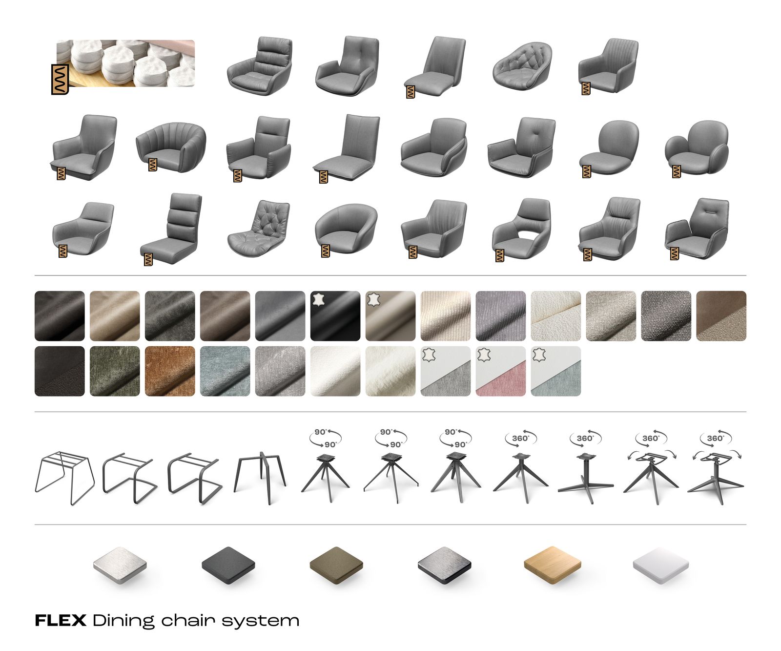 Krzesło do jadalni Taimi-Flex bouclé kolor ziemisty 4 nogi stożkowe czarne 7