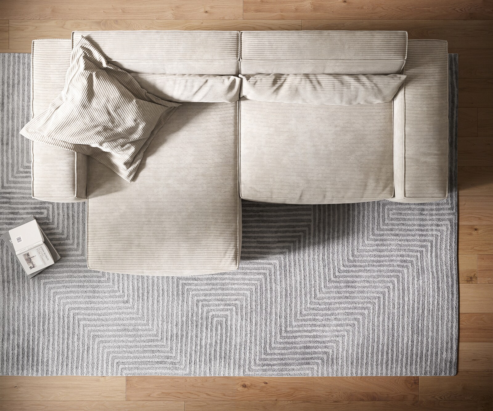 Sofa narożna Sirpio XL 270x170cm sztruks beżowy szezlong z możliwością zmiennego ustawienia 5