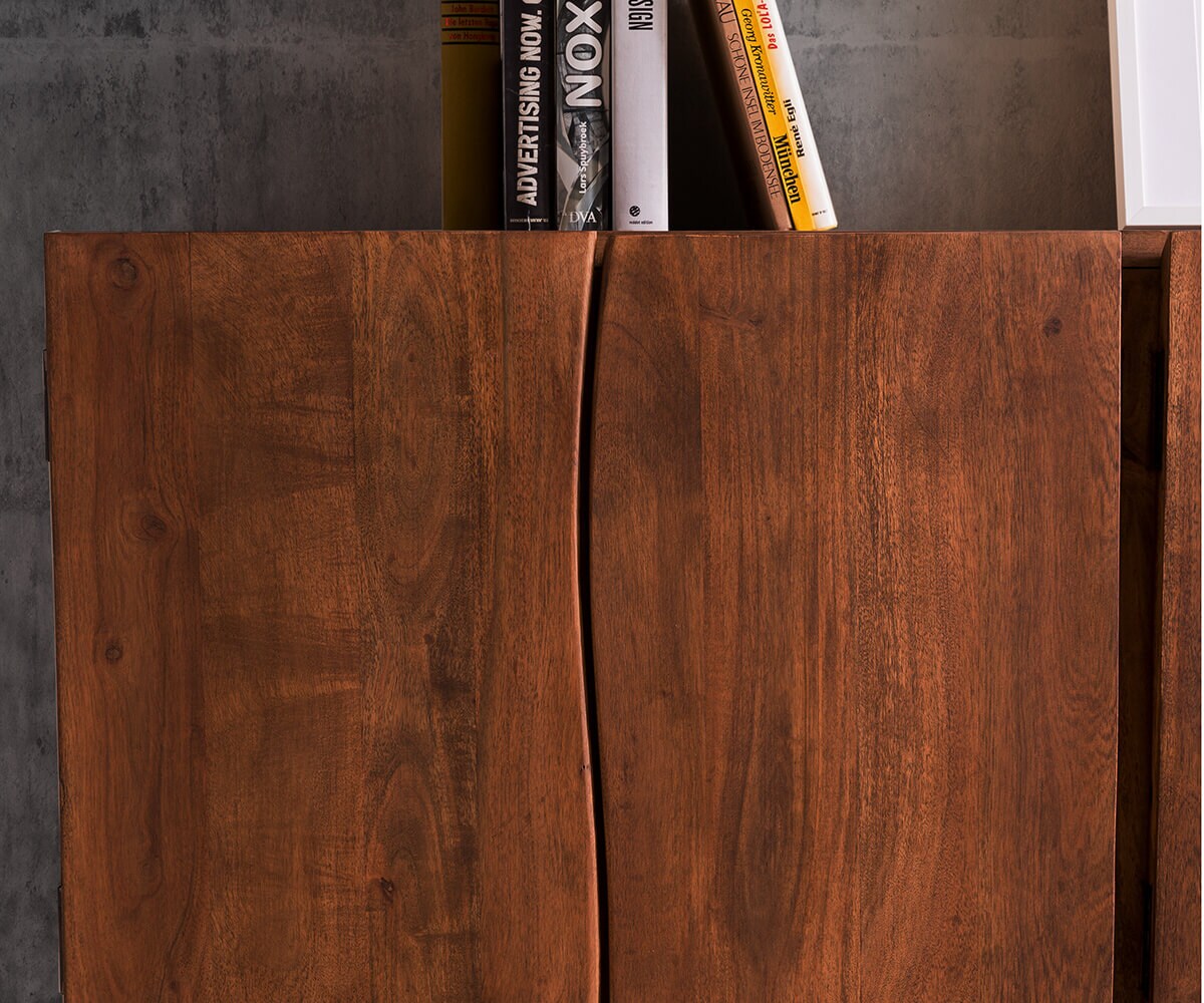 Komoda Live-Edge 220 cm akacja brązowa 6 drzwi 3