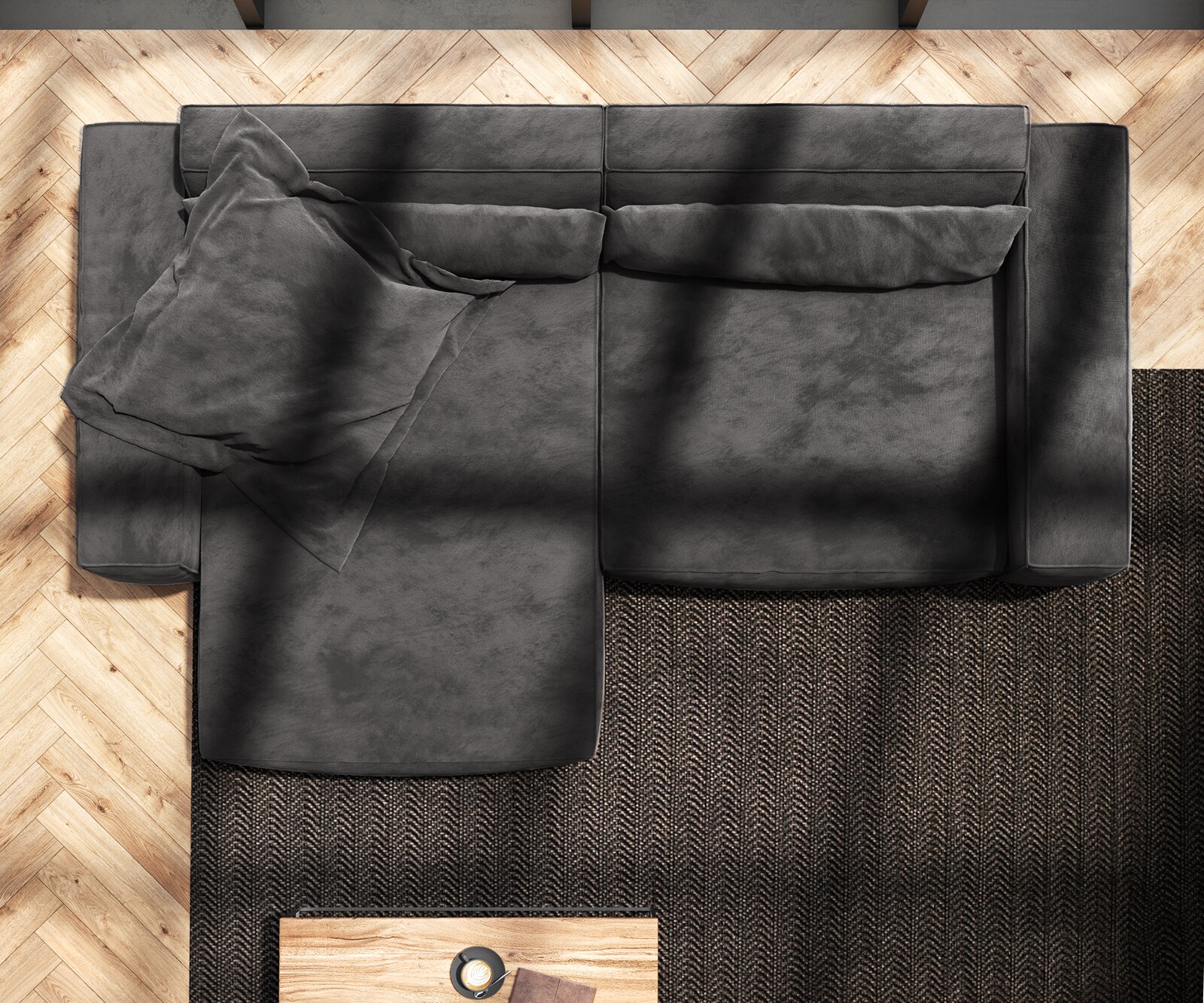 Sofa narożna Sirpio XL 270x170cm mikrofibra czarna szezlong z możliwością zmiennego ustawienia 8