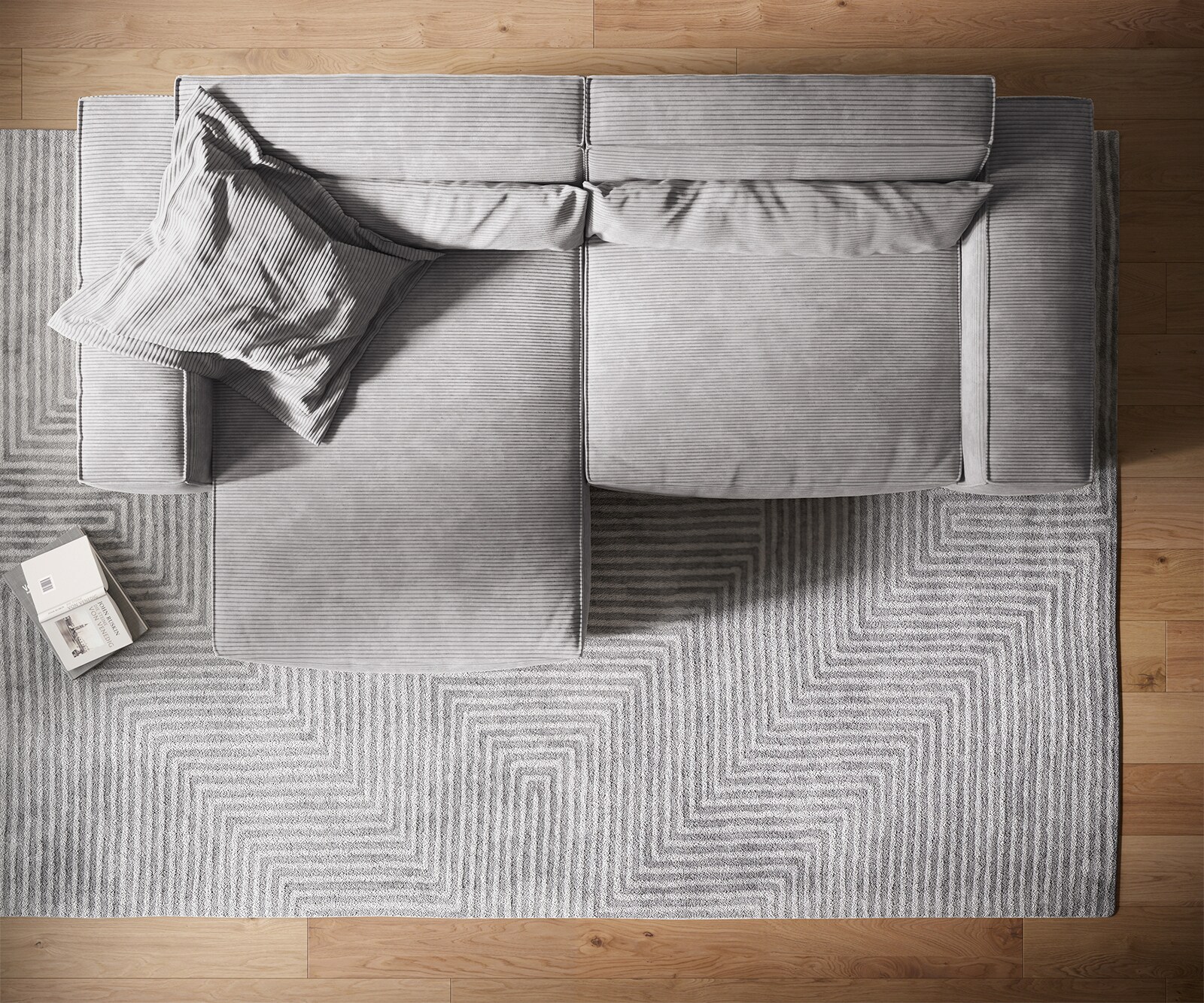 Sofa narożna Sirpio XL 270x170cm sztruks srebrno-szary szezlong z możliwością zmiennego ustawienia 5